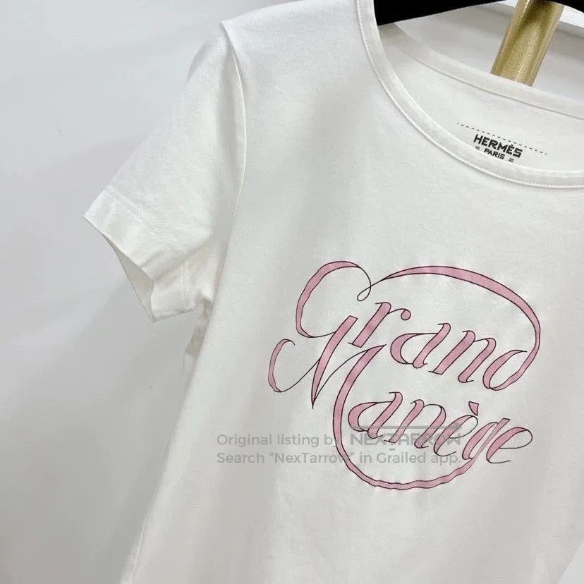 Hermes Hermès White Letter Short Sleeve T-Shirt. Size US XS / EU 42 / 0 - 3 Thumbnail