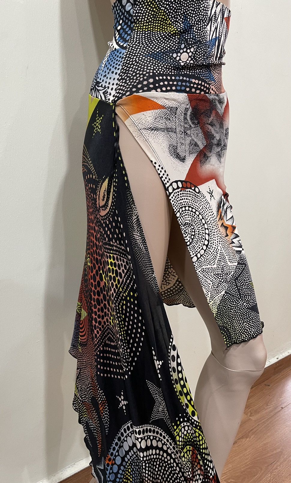 Jean Paul Gaultier Vintage 1990’s Jean Paul Gaultier Mesh Graffiti Mini Skirt Size 32" / US 10 / IT 46 - 9 Thumbnail