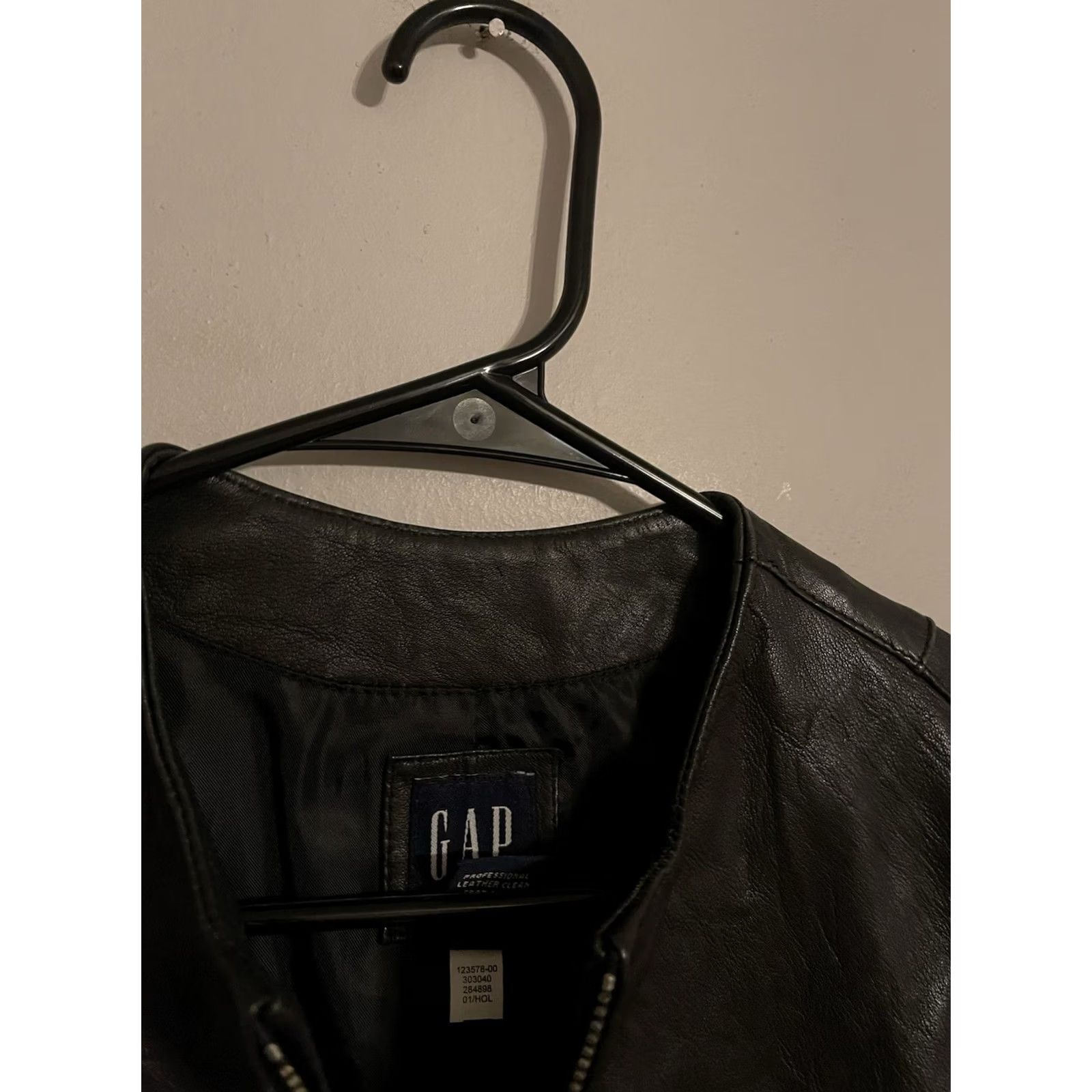 Gap VINTAGE Gap Leather Blazer Jacket Moto Cafe Racer - Women's XS Green Solid Short Zip 100% Leather 100% Polyester Blazer Mens Womens Girls Boys Size XS / US 0-2 / IT 36-38 - 3 Thumbnail
