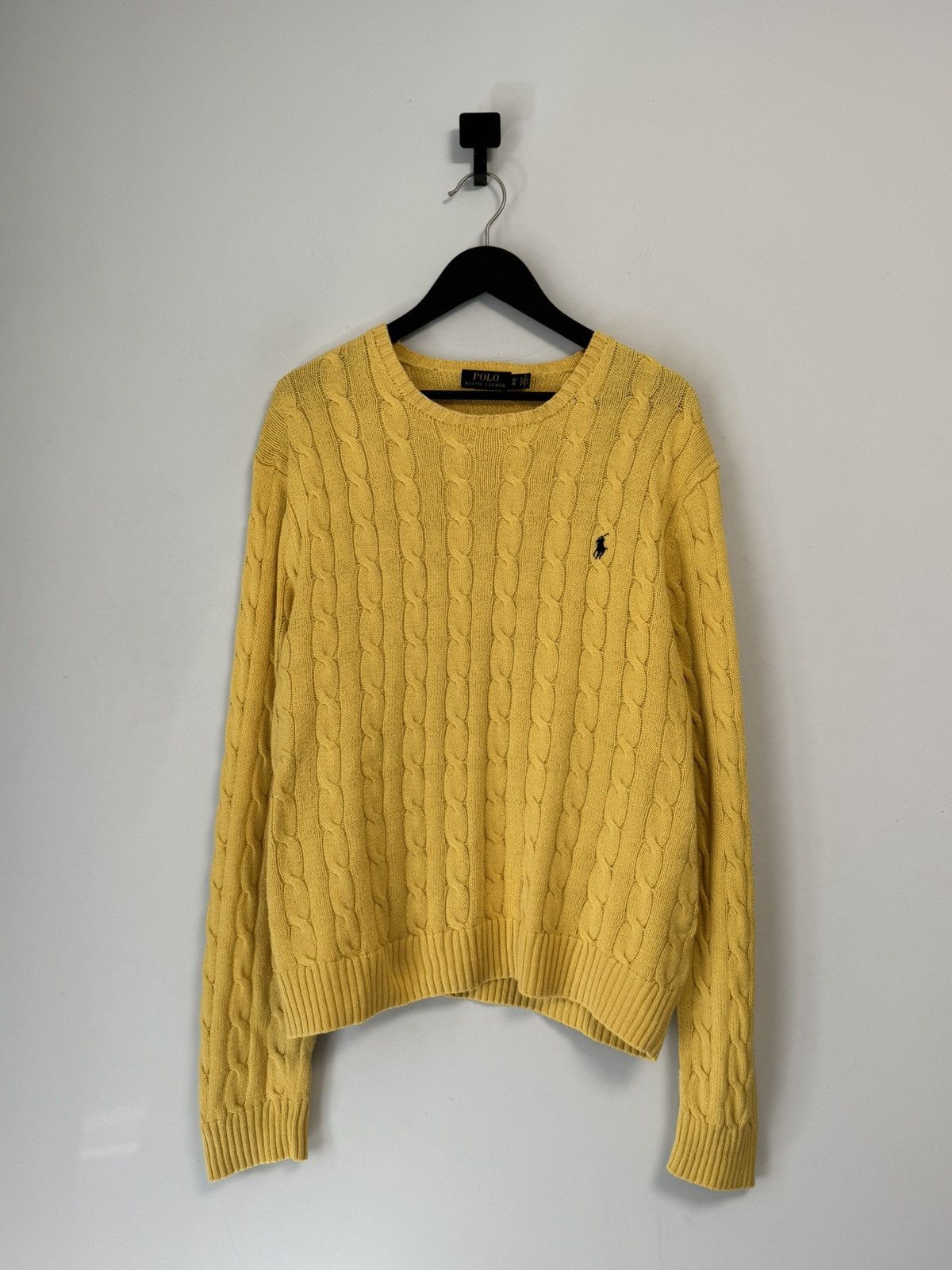 Polo Ralph Lauren Polo Ralph Lauren Men's Lambswool Sweater Yellow Cable Knit Size US XL / EU 56 / 4 - 1 Thumbnail