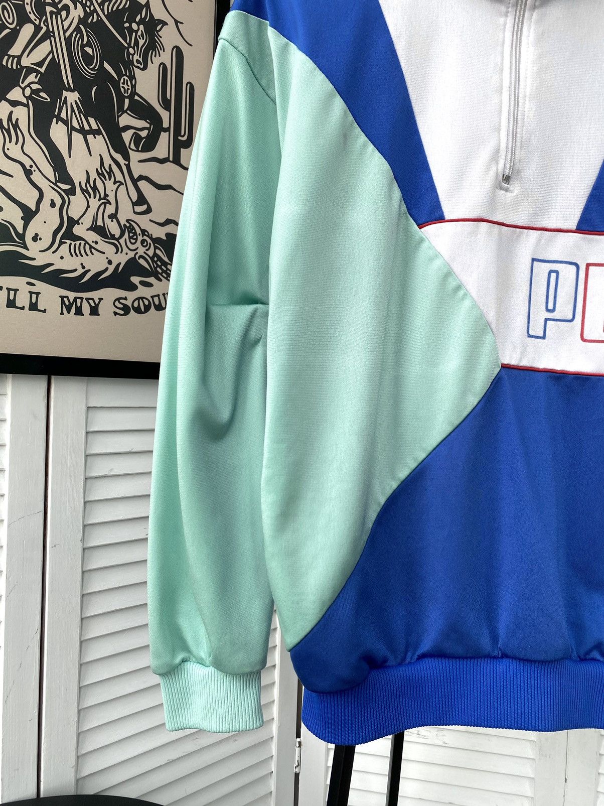 Puma × Vintage Vintage 90s Puma Track 1/4 Zip Hoodie Retro Atchletic Size US M / EU 48-50 / 2 - 3 Thumbnail