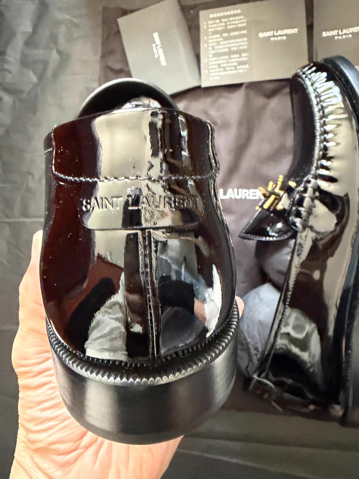 Saint Laurent Paris SaintLaurentMen's Runway Patent Leather Horsebit Loafers Ｑ23 Size US 8 / EU 41 - 4 Thumbnail