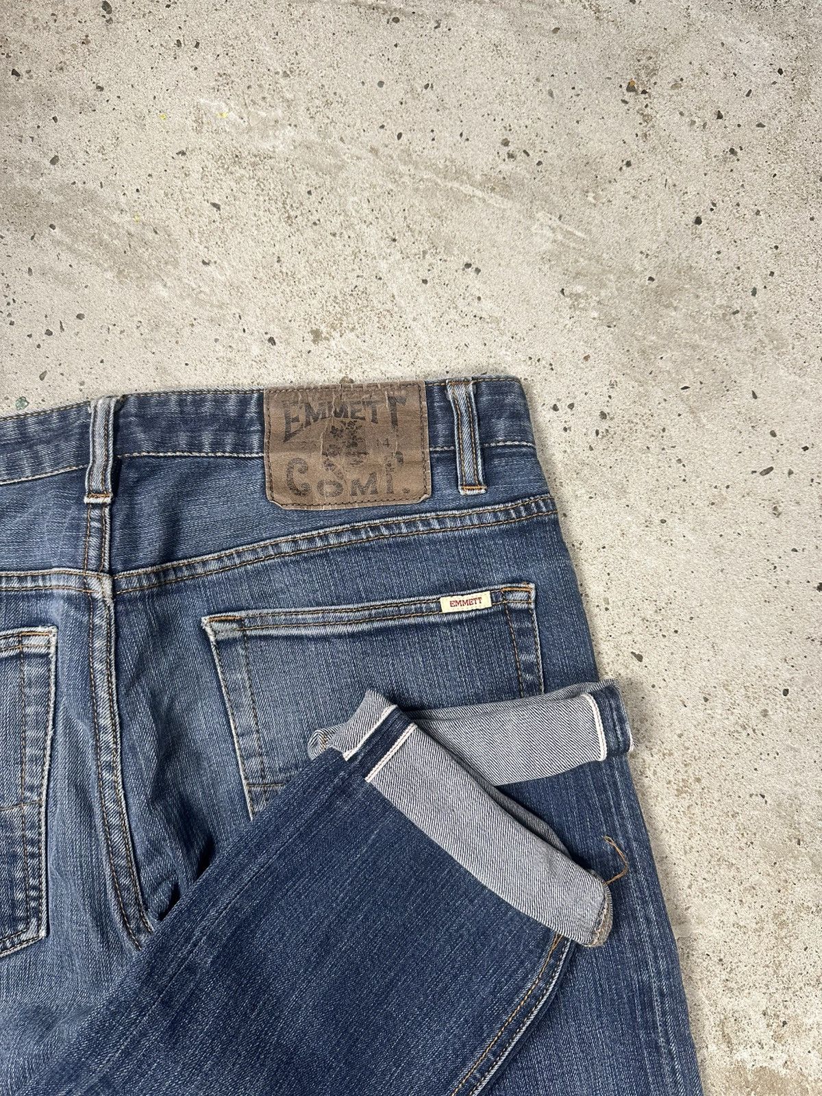 Emmett × Japanese Brand × Vintage Vintage Y2K Emmett Selvedge Joe Indigo Denim Pants Jeans Size US 33 - 1 Thumbnail