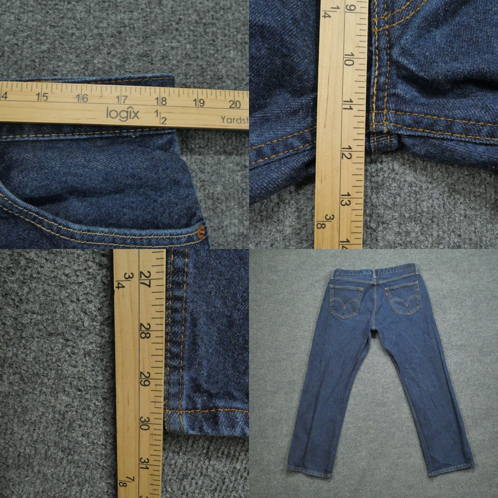 Levi's Levis 505 Jeans Mens 36x30 Blue Denim Pants Straight Leg Regular Fit Size US 36 / EU 52 - 8 Thumbnail