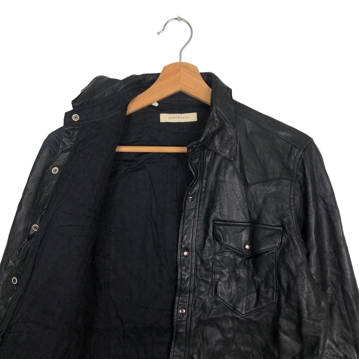 Japanese Brand VINTAGE SOFT LEATHER JACKET SFODERATO SHIRTS JACKET Size US M / EU 48-50 / 2 - 9 Thumbnail