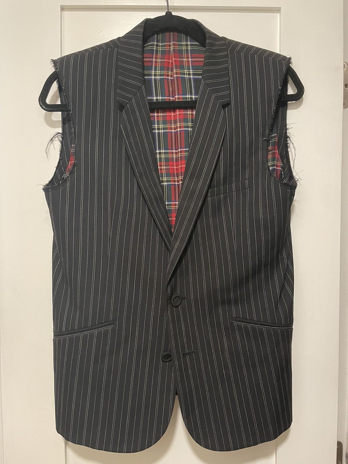 image of Number N Ine x Takahiromiyashita The Soloist S/s05 “Night Crawler” Frayed Led Zeppelin Vest in Blac
