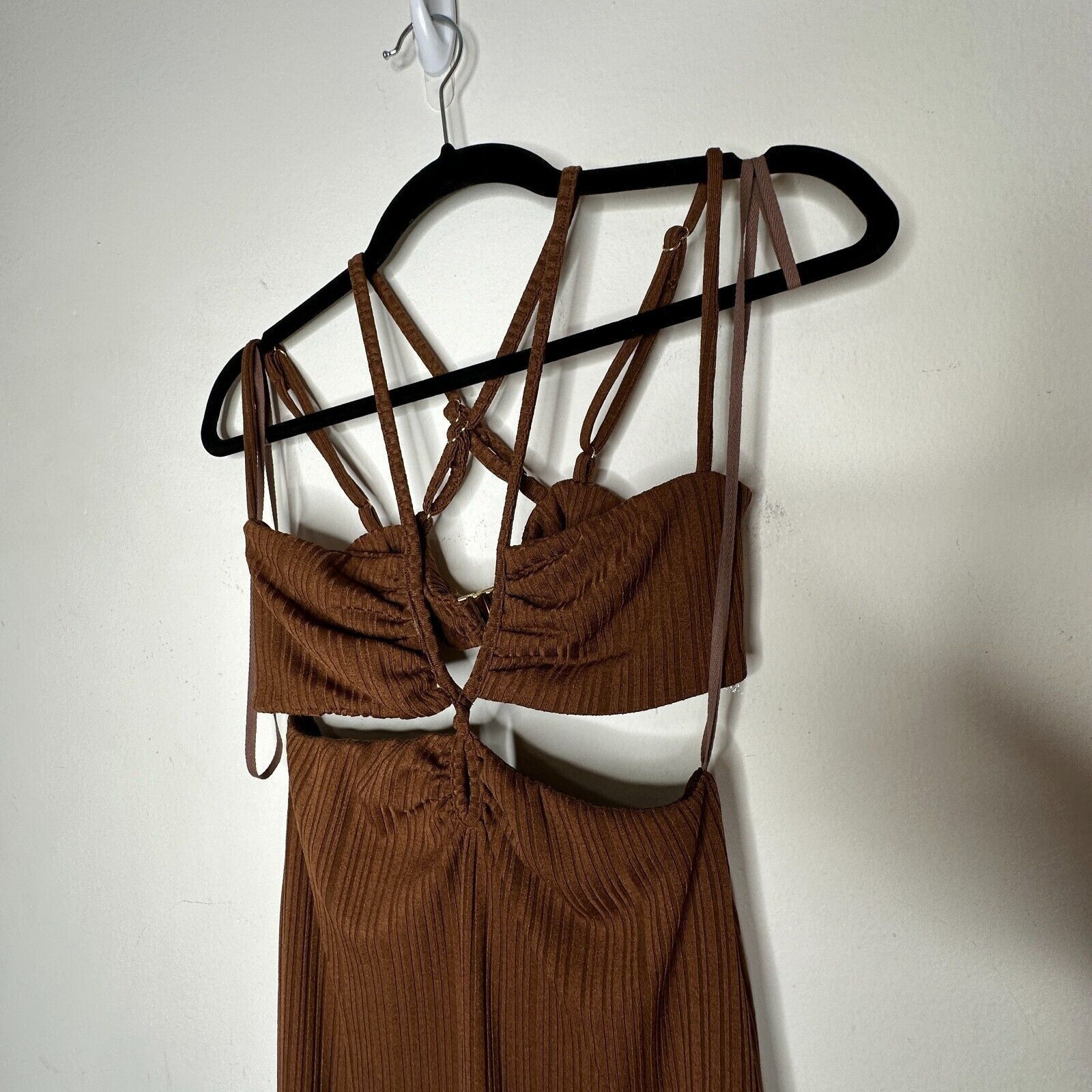 Other Rumer The Label Brown Ribbed Oasis Bandeau Cut Outs Maxi S Size S / US 4 / IT 40 - 9 Thumbnail