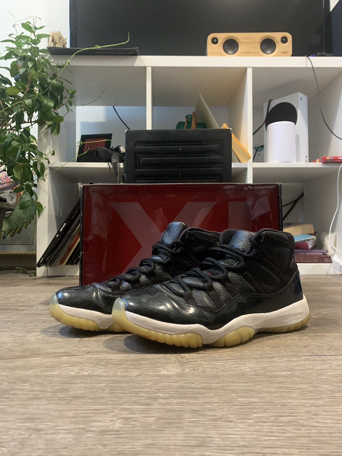 image of Jordan Nike Jordan 11 72-10 Shoes in Black, Men's