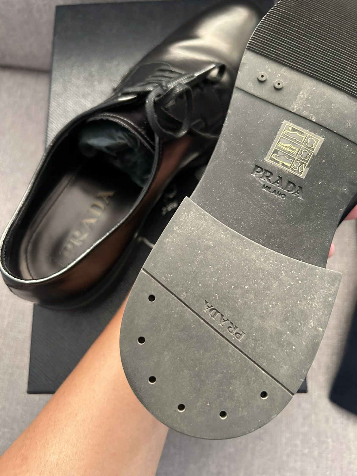 Prada Prada Brushed derby lth lace-up shoes Size US 8 / EU 41 - 6 Thumbnail