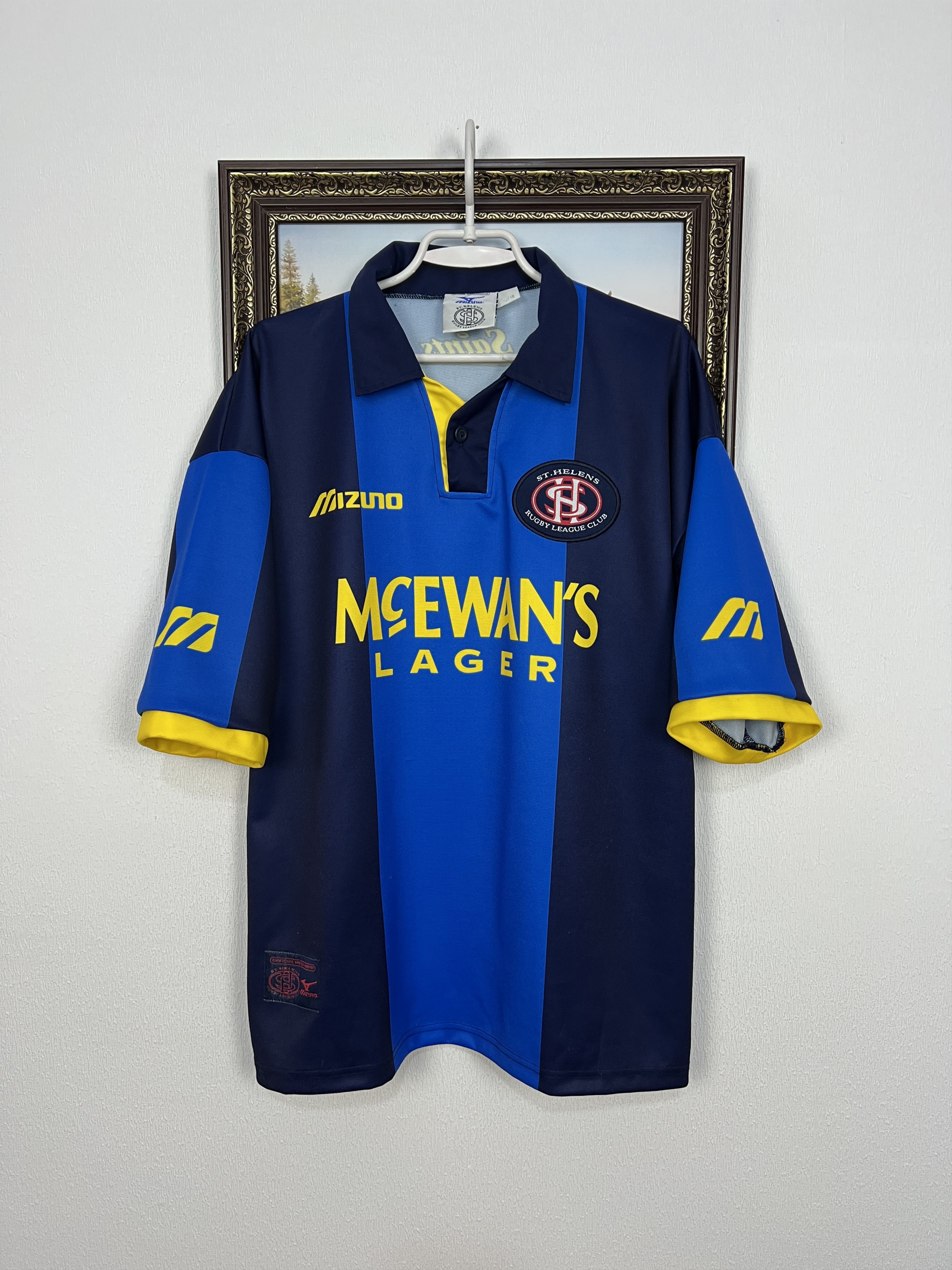 Mizuno Vintage 90's ST. Helens England Rugby League Jersey Mens Size US XL / EU 56 / 4 - 1 Thumbnail
