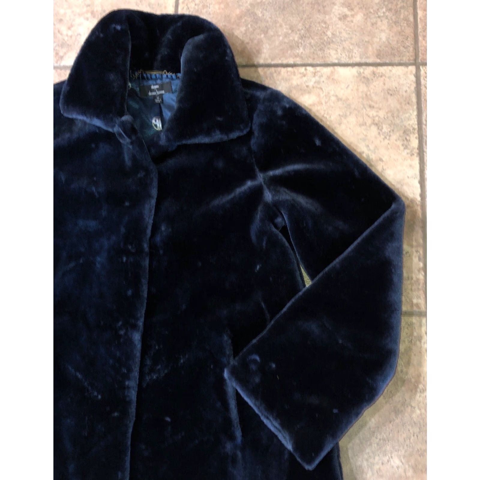Vintage DENNIS BASO Women's Velour Jacket, Size M, Navy Blue, Button Front Size M / US 6-8 / IT 42-44 - 2 Thumbnail