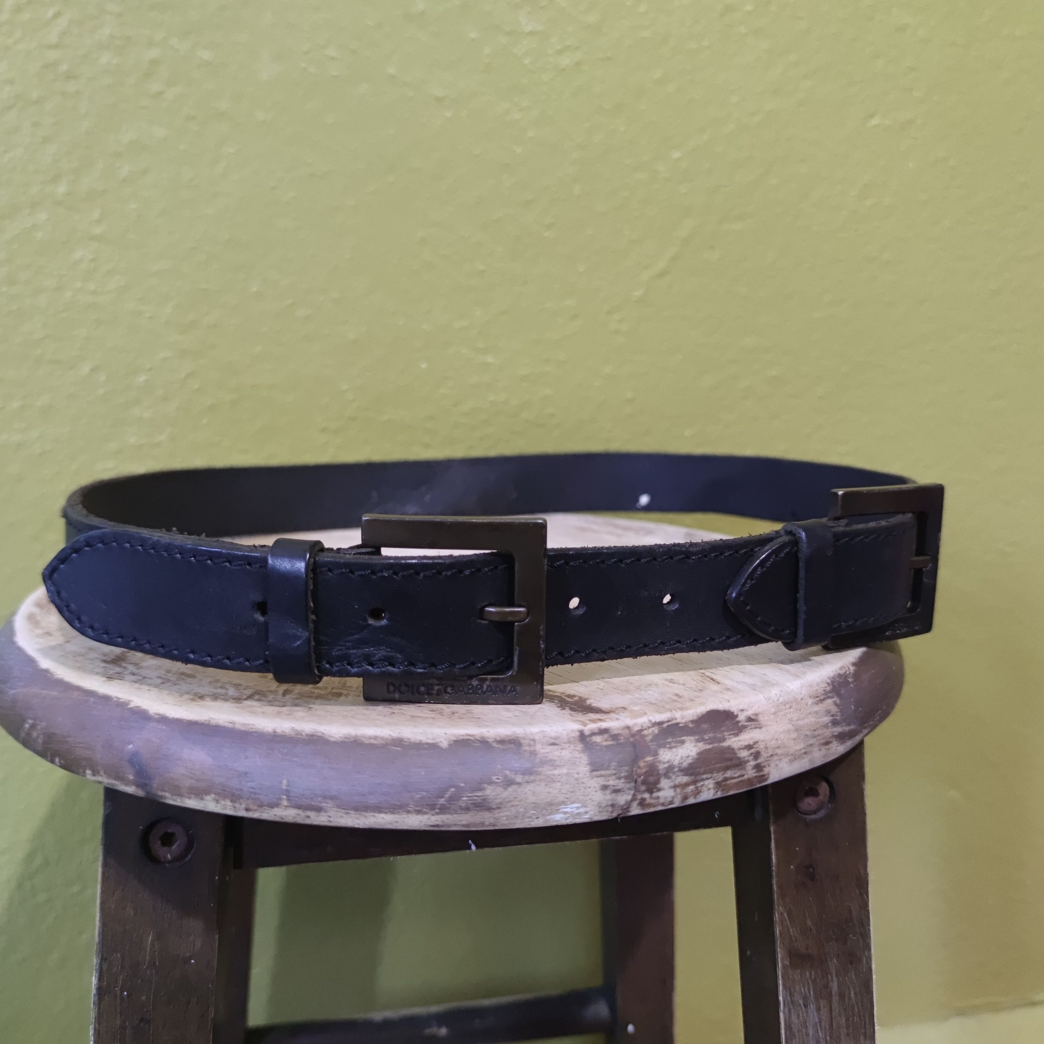 Dolce & Gabbana AUTHENTIC DOLCE & GABBANA DOUBLE BUCKLE LEATHER BELT Size 34 - 4 Thumbnail
