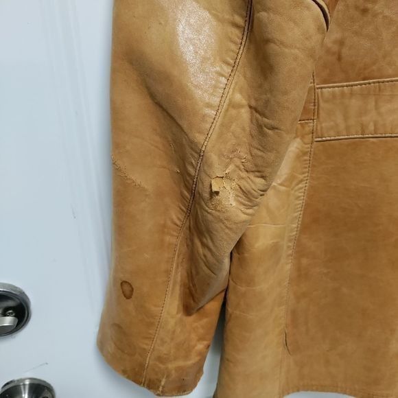 Vintage Vintage 70's Mens Butter Soft Tan Leather Blazer M Size US M / EU 48-50 / 2 - 7 Thumbnail