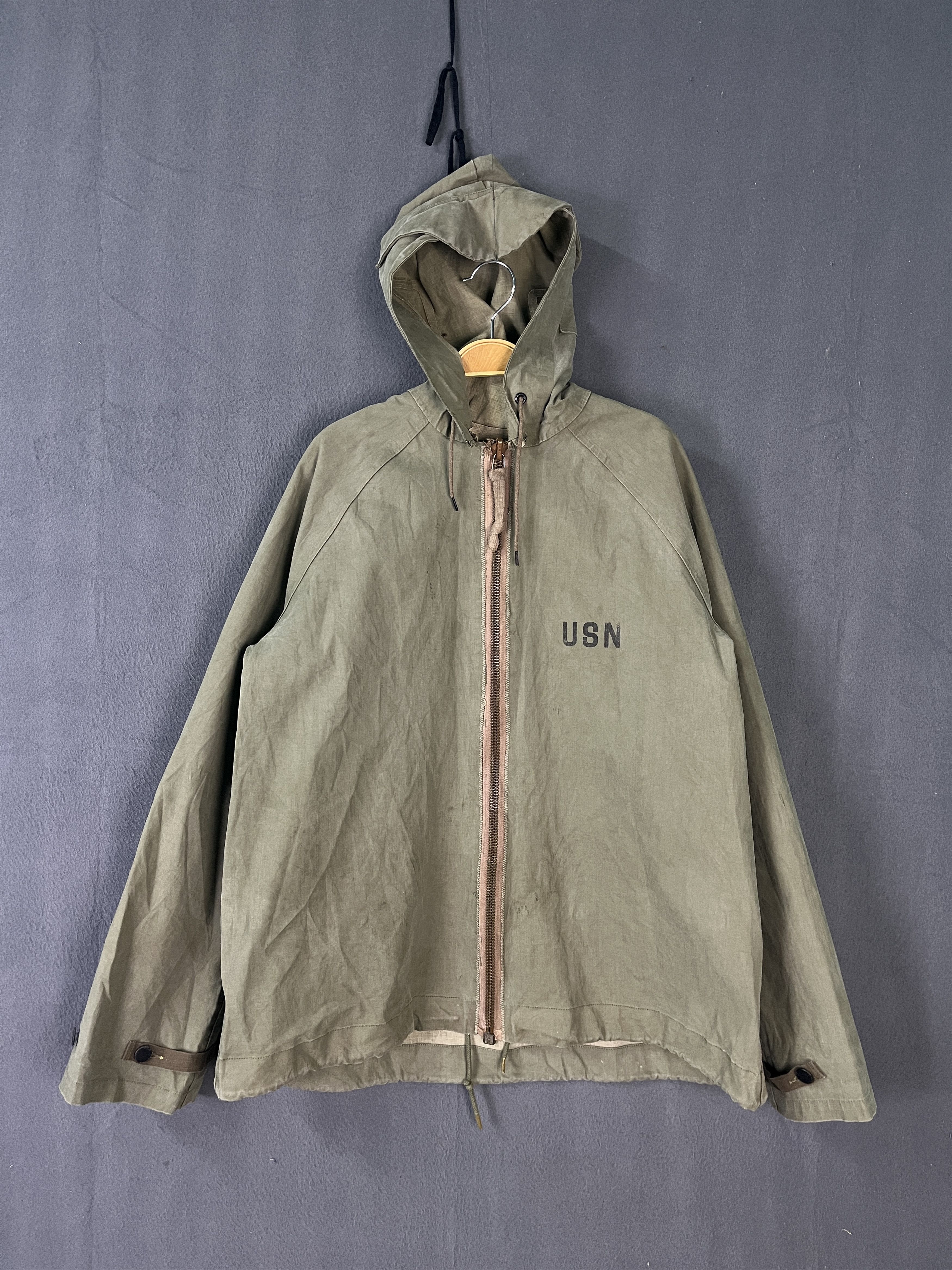 Vintage WW2 40s US Navy Contract N140 Parka Army Military Jacket Size US S / EU 44-46 / 1 - 1 Thumbnail
