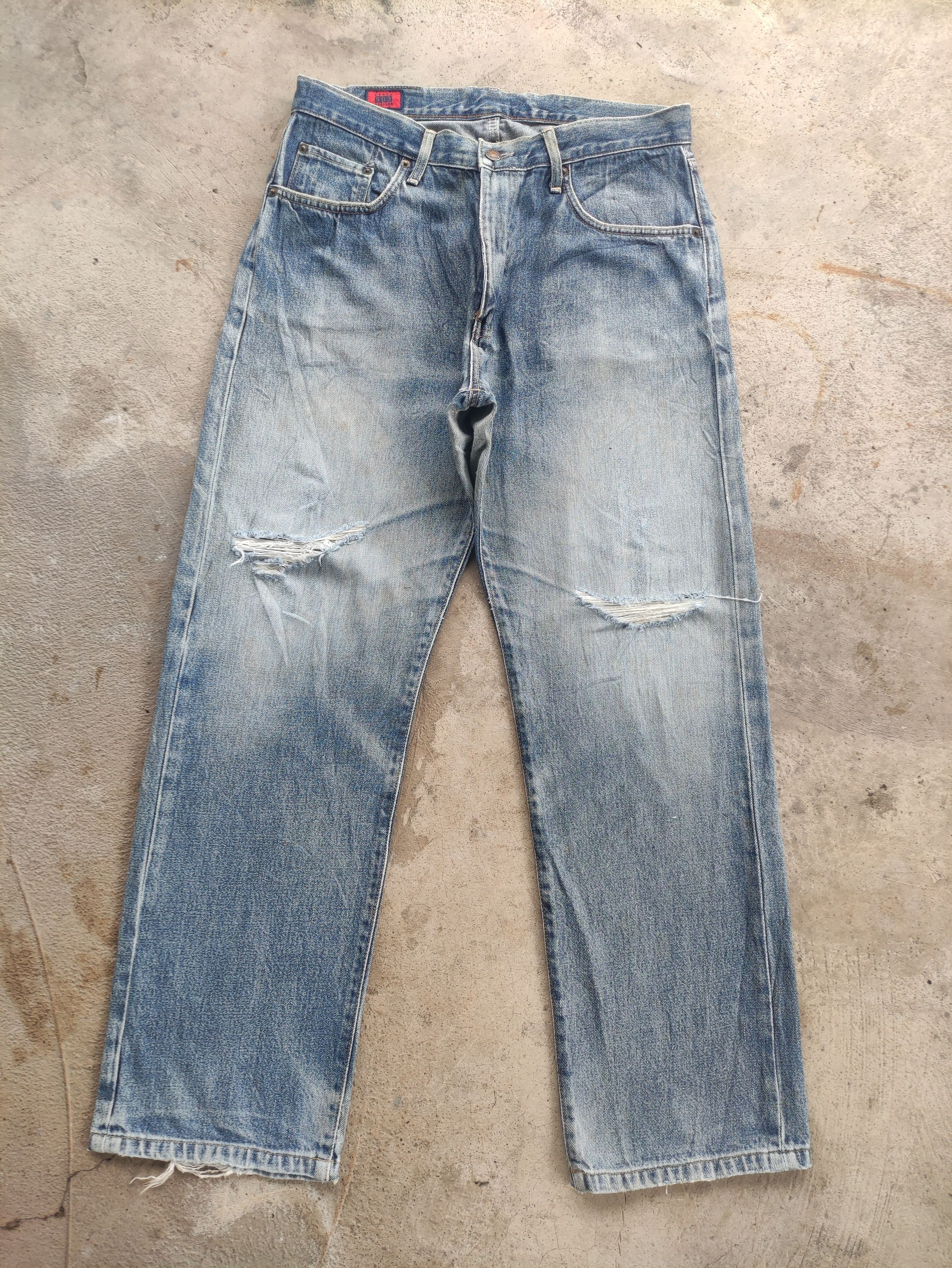 Edwin Vintage Edwin 503z Jean Distressed Faded Denim W33 Size US 33 - 1 Thumbnail