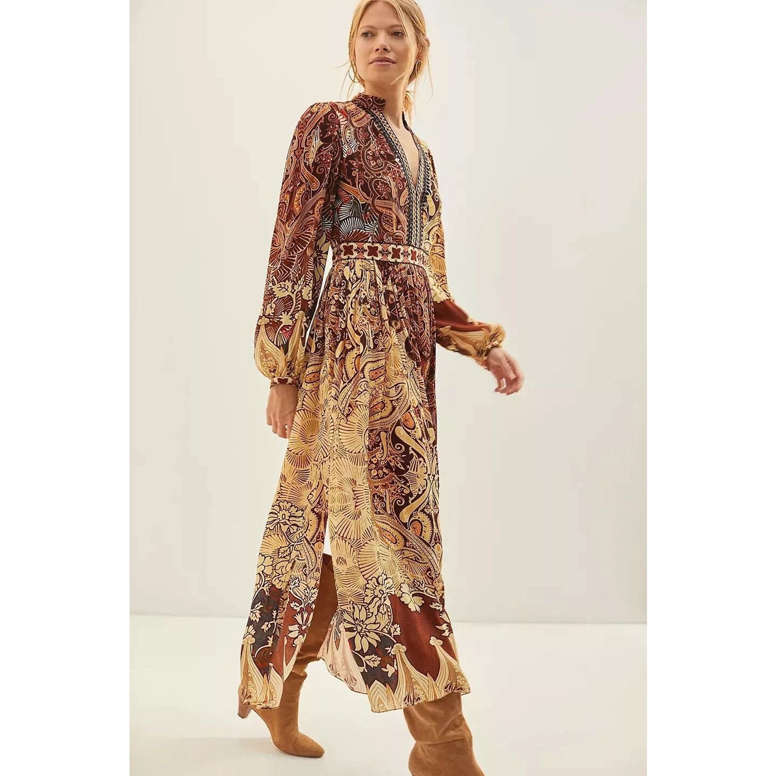Anthropologie Anthropologie Bhanuni By Jyoti Floral Ronika Maxi Dress US 2 Size XS / US 0-2 / IT 36-38 - 3 Thumbnail