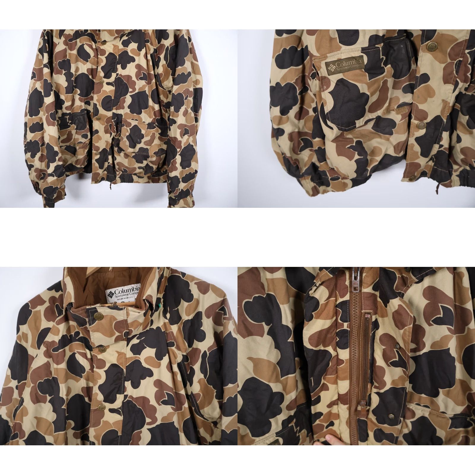 Vintage VINTAGE Columbia Camouflage Jacket Men XL Duck Camouflage Full Zip Pockets Military Style 90s Outdoor Fall Winter Mens Size US XL / EU 56 / 4 - 9 Thumbnail