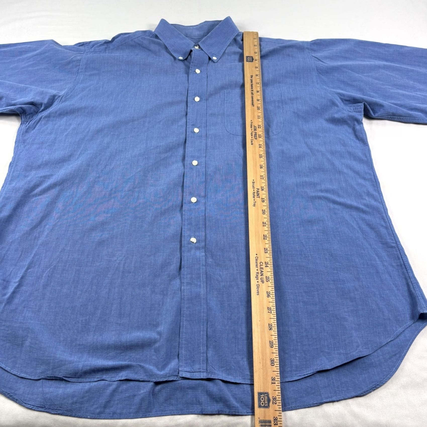 Vintage Gitman Bros Shirt Mens 17.5 Blue Button-Up Long Sleeve Dress Shirt Casual Formal Size 48R - 7 Thumbnail