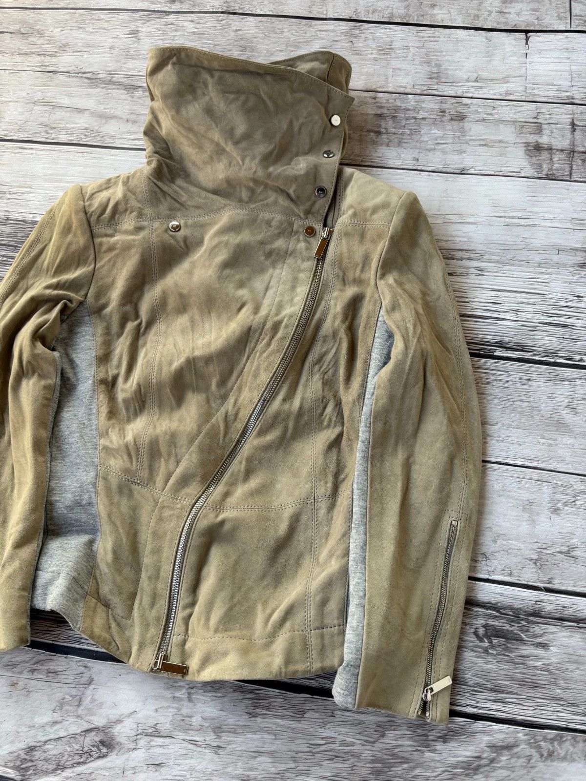 Yohji Yamamoto 00s Archive Assymetrical Rick Owens Vibe! Suede Jacket Size S / US 4 / IT 40 - 4 Thumbnail