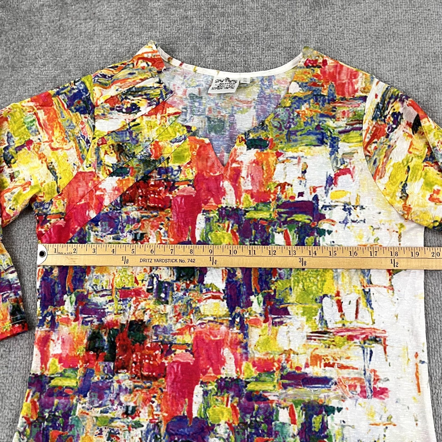 Vintage Parsley & Sage Blouse Womens Medium Abstract Artsy Asymmetric Paint Zig Zag Size M / US 6-8 / IT 42-44 - 6 Thumbnail