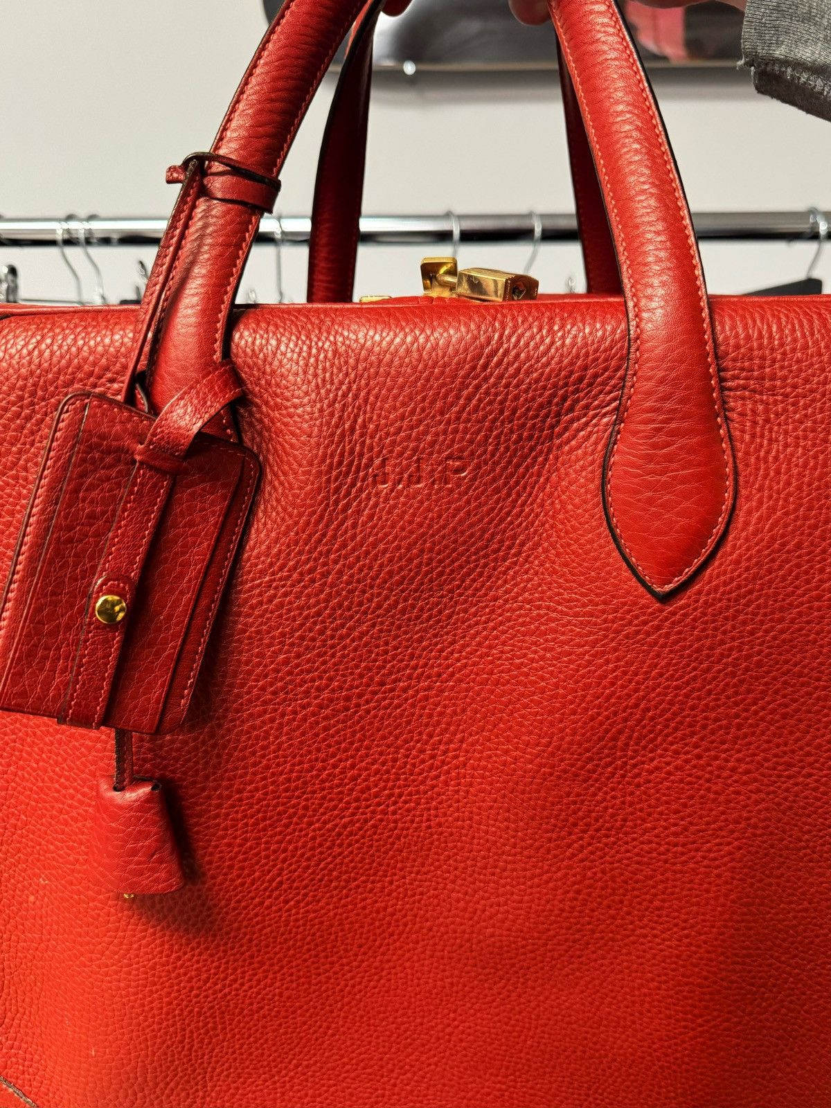 Hermes Hermes Victoria ‘50’ Red Leather Boston Bag Size ONE SIZE - 2 Thumbnail