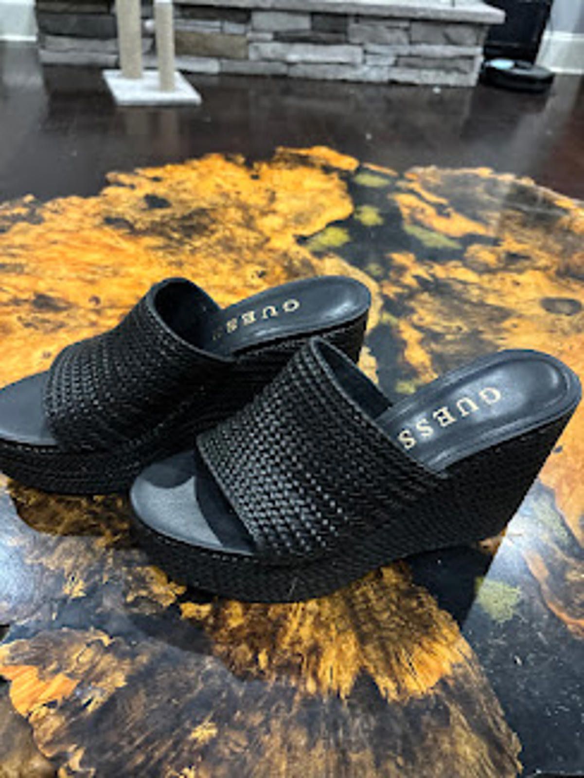 Guess GUESS Black Woven Wedge Sandals Size 9.5 NWOT Size US 9.5 / IT 39.5 - 2 Thumbnail