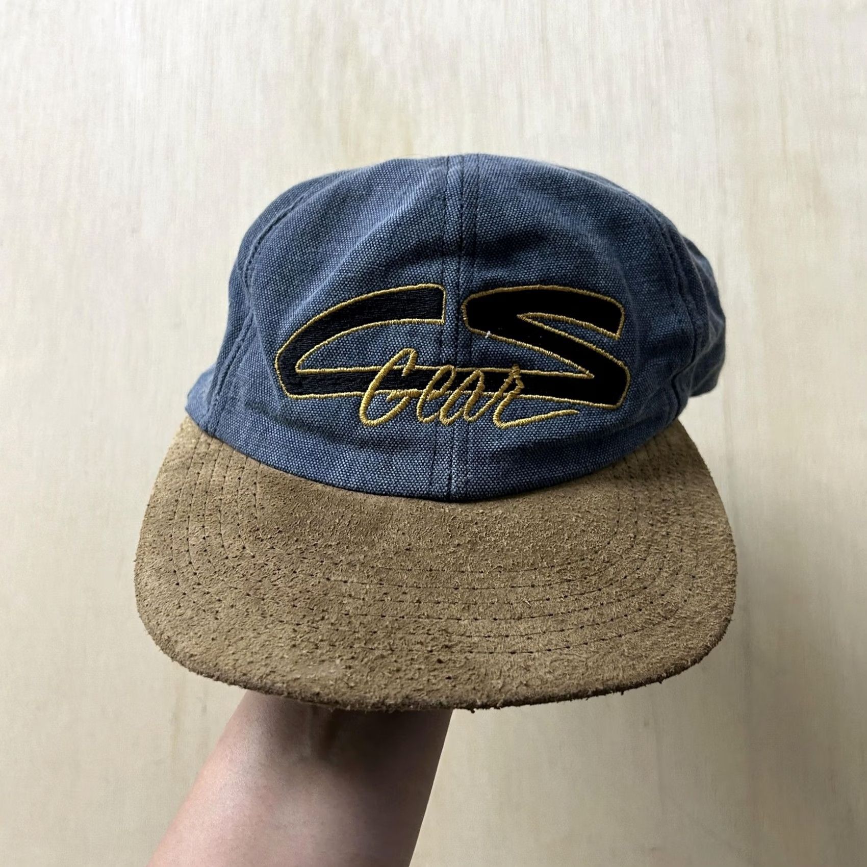 Vintage VINTAGE CS Gear Hat Cap Snap Back Mens One Size Blue Suede Brim Script Size ONE SIZE - 2 Thumbnail