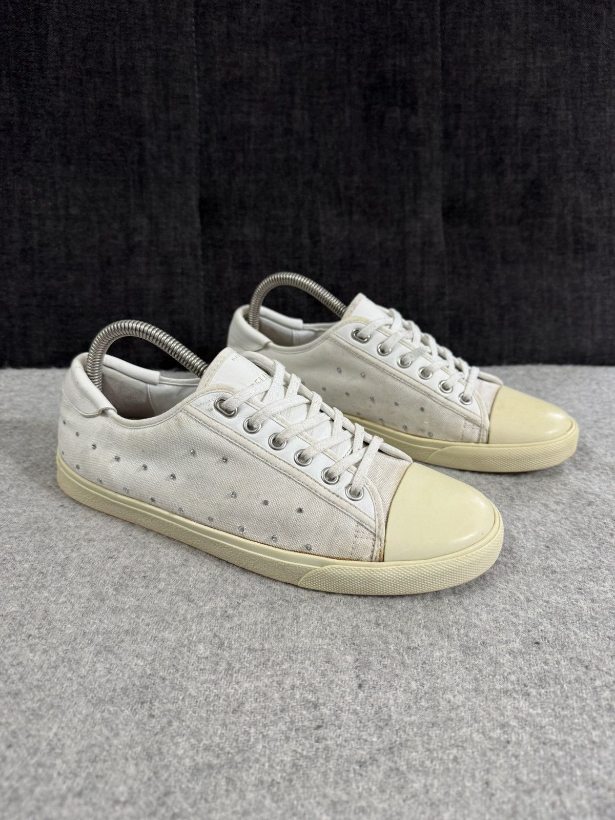 Celine Celine Paris Blank Toe Cap Low Top Sneakers white crystals40 Size US 10 / IT 40 - 5 Thumbnail