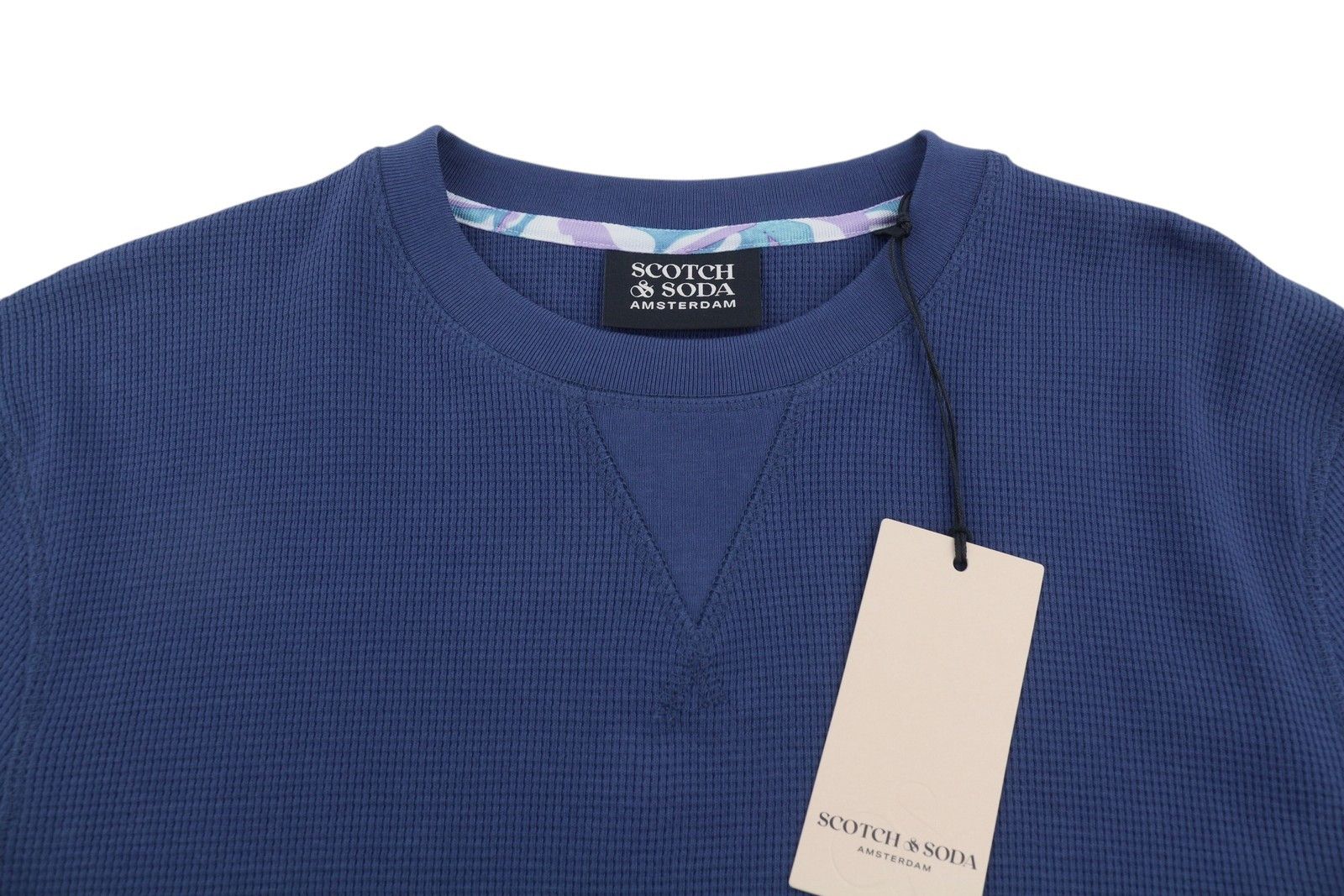 Scotch & Soda M Dark Blue Textured Cotton Sweatshirt 88578 Size US M / EU 48-50 / 2 - 4 Thumbnail