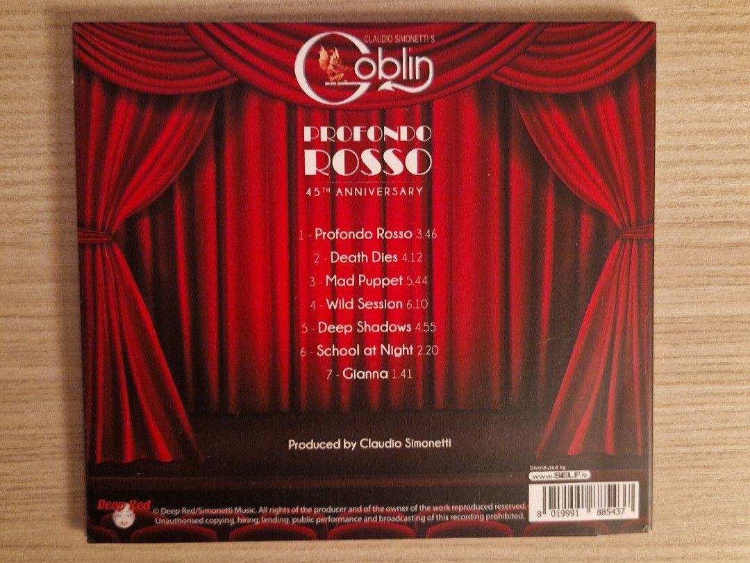 Vintage Cd Claudio Simonetti 's Goblin 45th Anniversary Deep red Size ONE SIZE - 4 Thumbnail