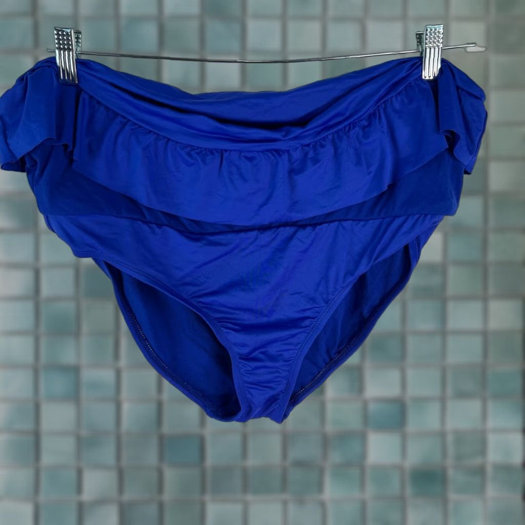 Apt. 9 APT. 9 Women's Royal Blue Bikini Bottom, Size 12, Solid Pull-On Swimwear, Comfortable Fit Size 34" / US 12 / IT 48 - 1 Thumbnail