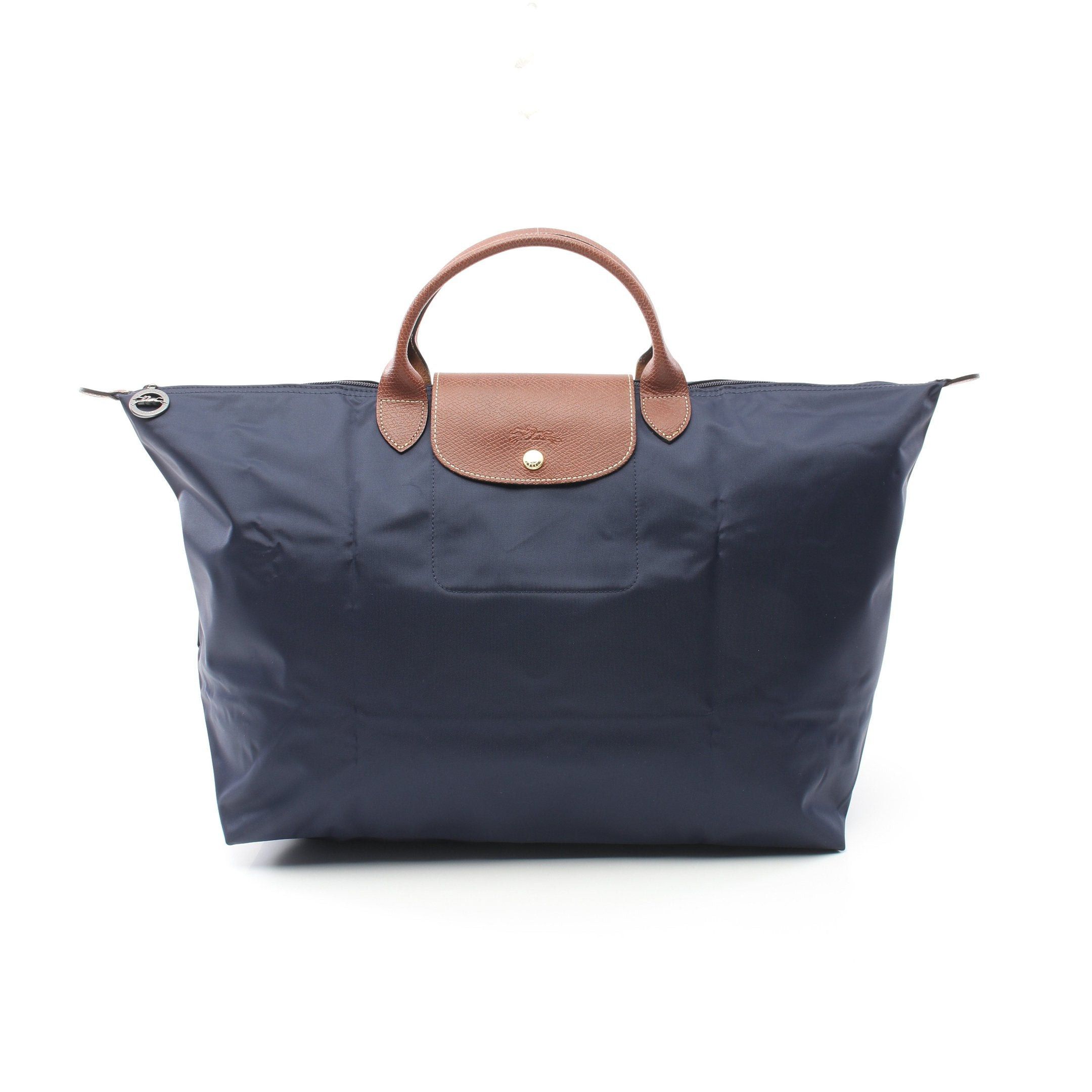 Longchamp Longchamp Le Preage Original Travel S Handbag Tote Bag Nylon Leather Navy Brown Size ONE SIZE - 1 Thumbnail