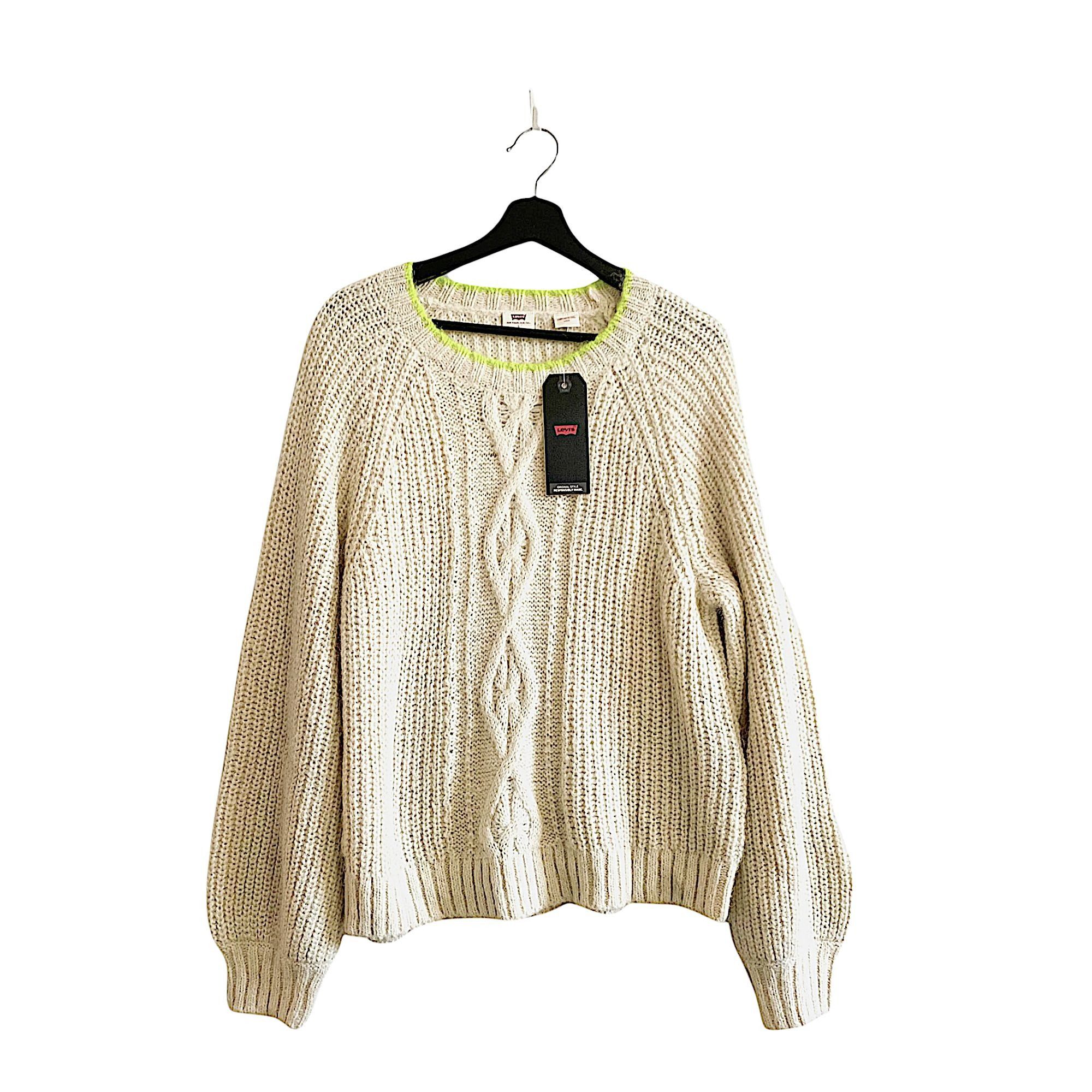 Levi's Levi's Ava Cable Knit Sweater in Almond Milk, L, NWT Size L / US 10 / IT 46 - 1 Thumbnail