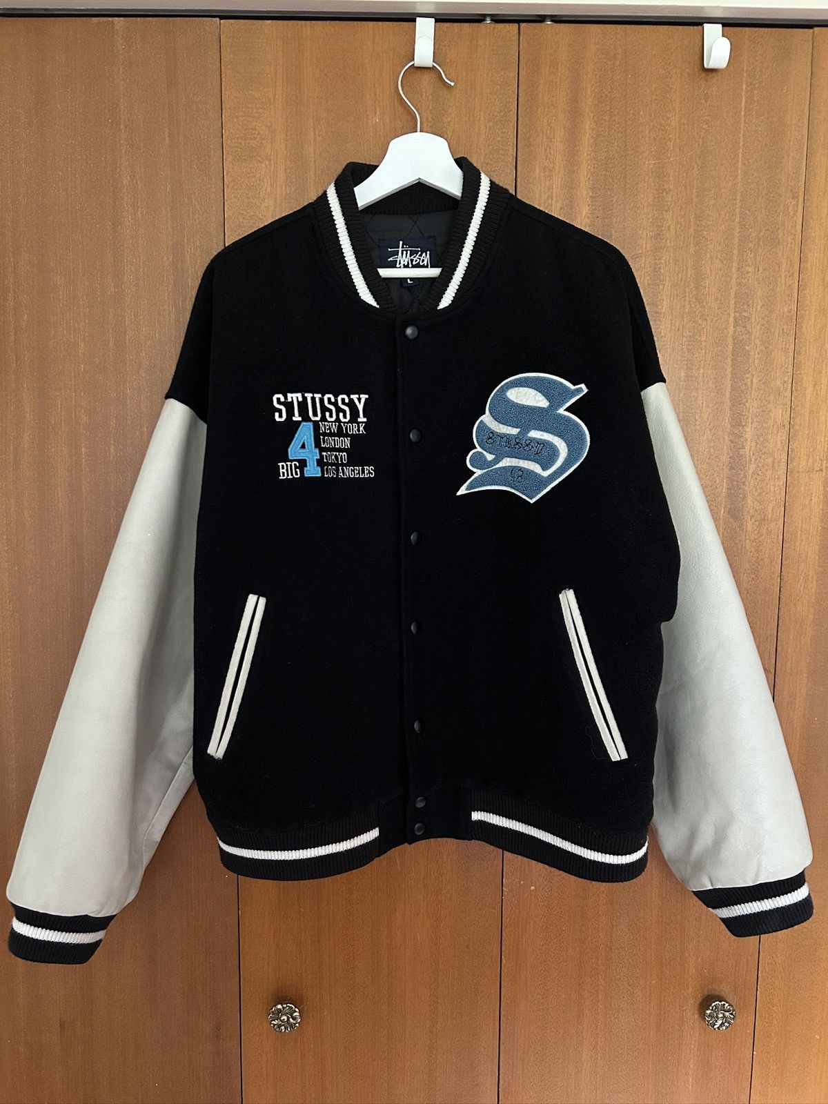 ジャケット・アウター OLD STUSSY 90S STADIUM JACKET BIG 4 90s Stussy ”Big 4” varsity jacket | sui & shara