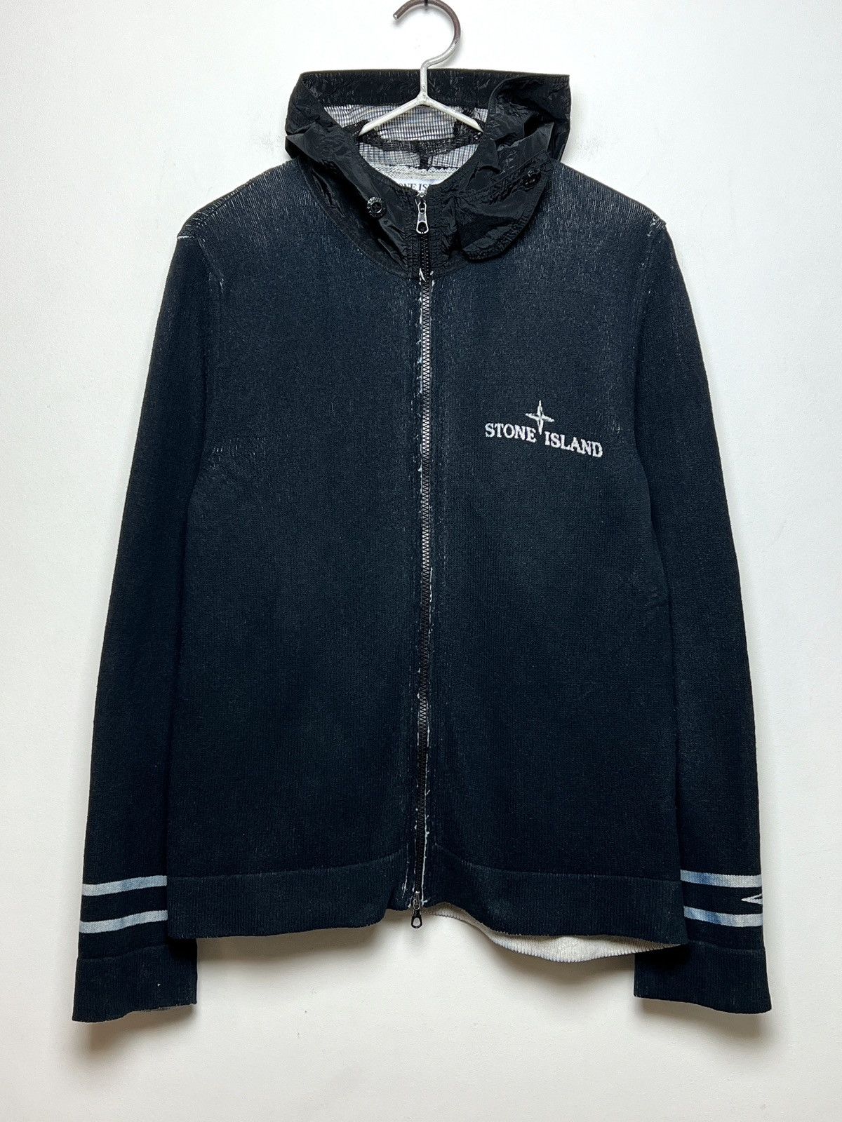 Stone Island stone island y2k navy cotton hoodie shimmer nylon hood Size US M / EU 48-50 / 2 - 2 Thumbnail