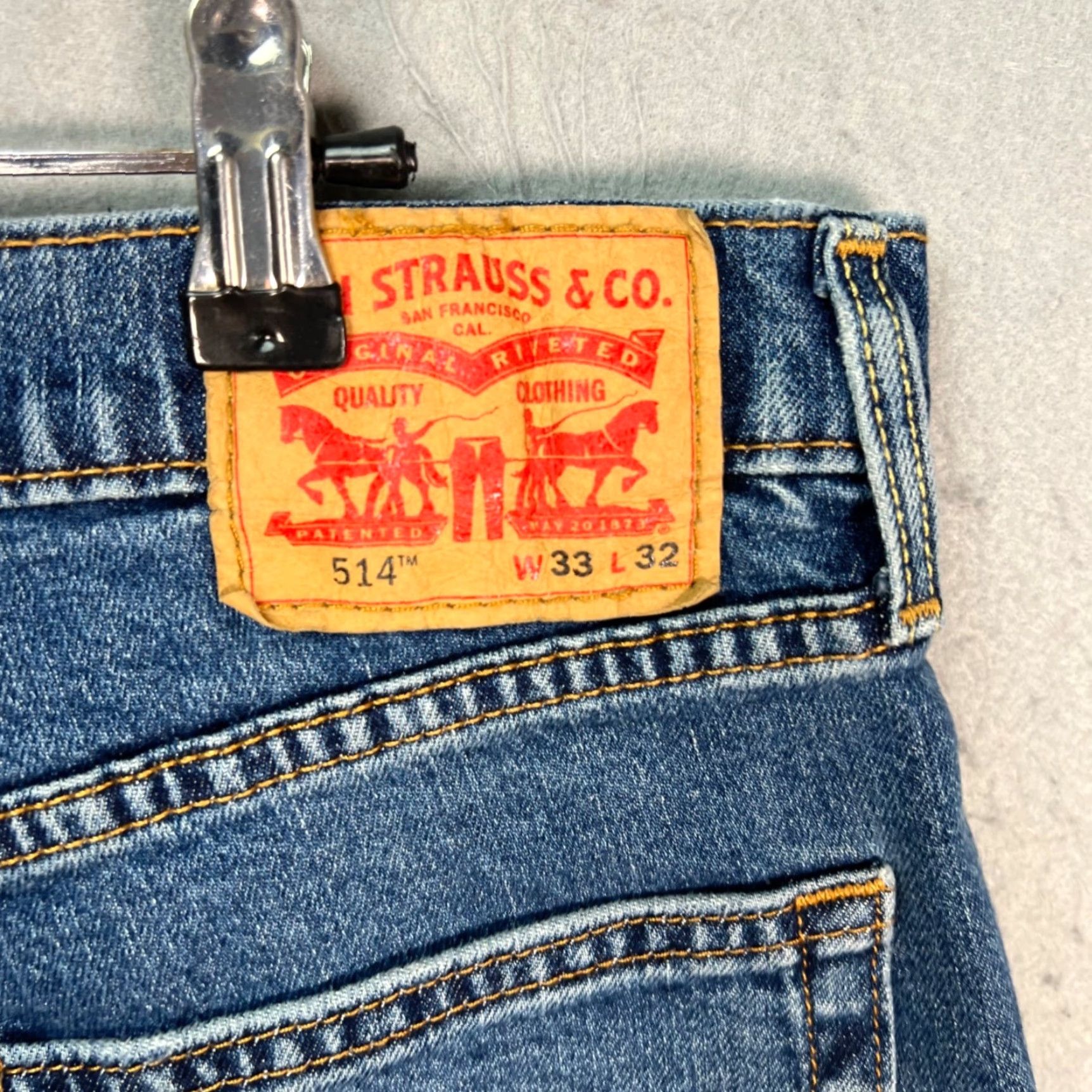 Levi's Levi's 514 Jeans Mens 33x31 Regular Straight Denim Blue 5-Pocket Modern Classic Vintage: No Size US 33 - 3 Thumbnail