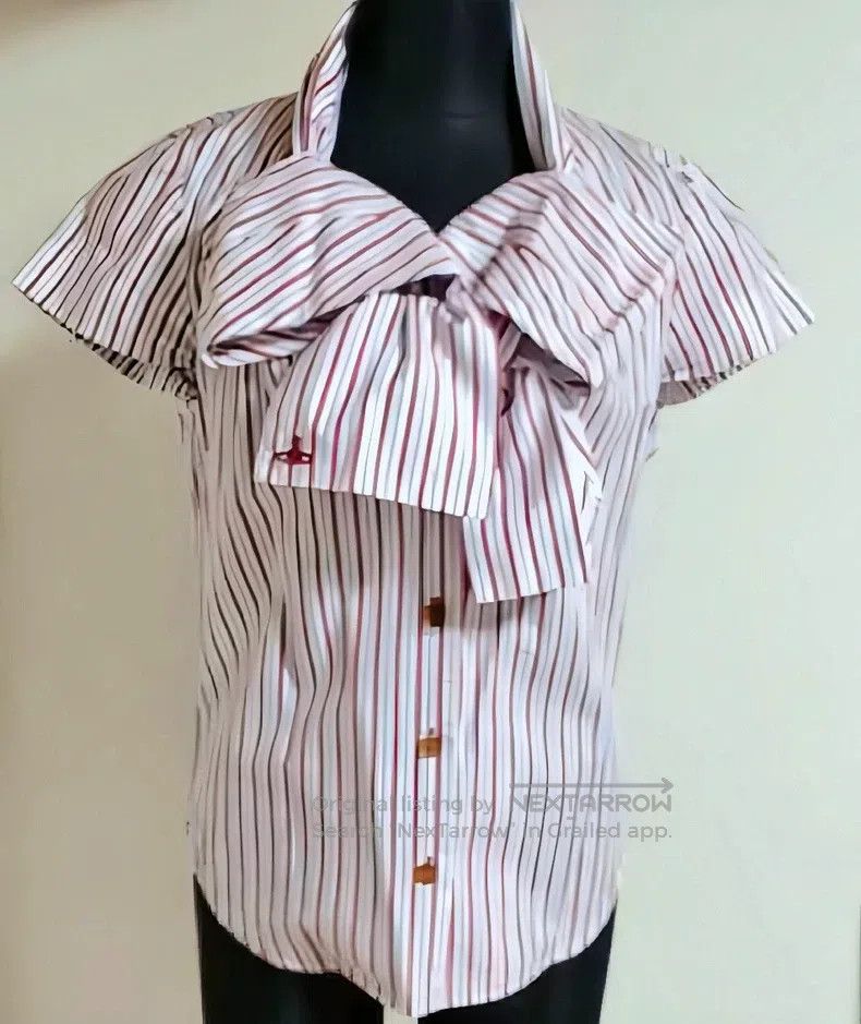 Vivienne Westwood Vivienne Westwood Bow pink and blue striped short-sleeve s Size M / US 6-8 / IT 42-44 - 3 Thumbnail