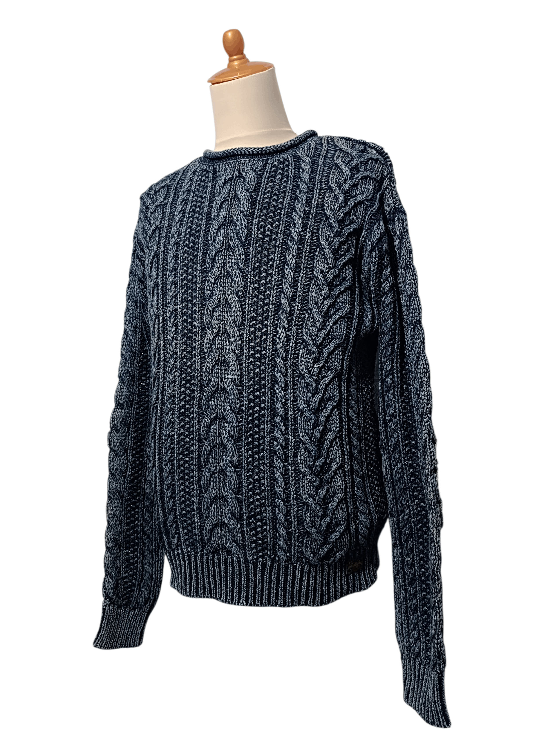 Denim & Supply Ralph Lauren Denim & Supply Ralph Lauren Indigo Dyed Cable Knit Sweater Size US M / EU 48-50 / 2 - 2 Thumbnail