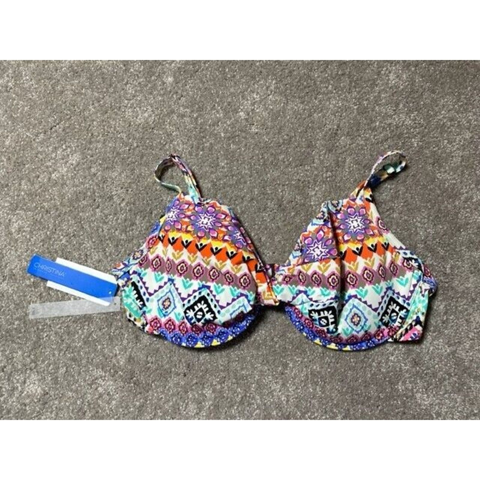 Other Christina Maillots Swim Top Womens 14 Padded Underwire Blue Size XL / US 12-14 / IT 48-50 - 1 Thumbnail