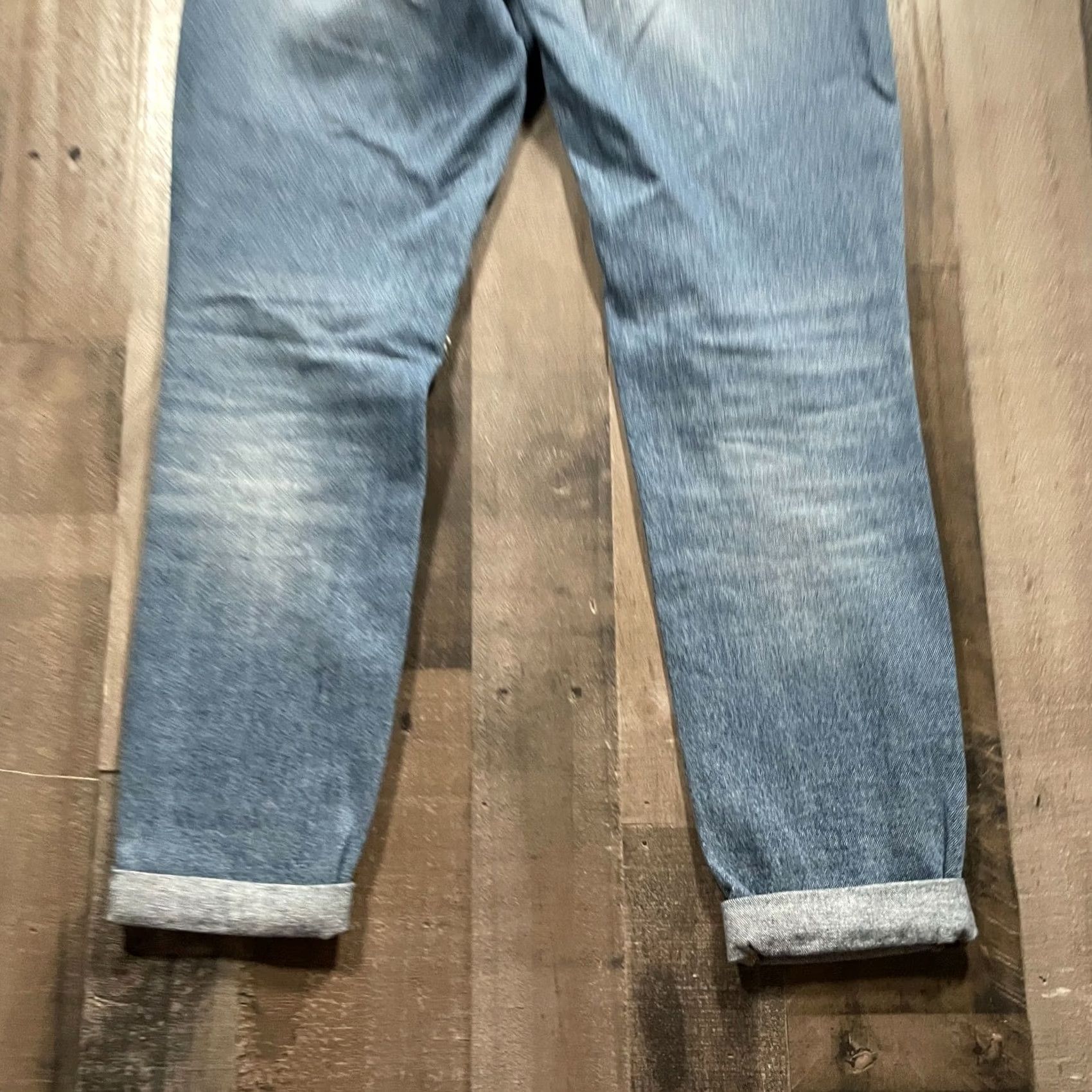 Vintage JustFab Jeans Womens 26 Mid-Rise Skinny Distressed Cuffed Rinse Blue Denim Size 26" / US 2 / IT 38 - 7 Thumbnail