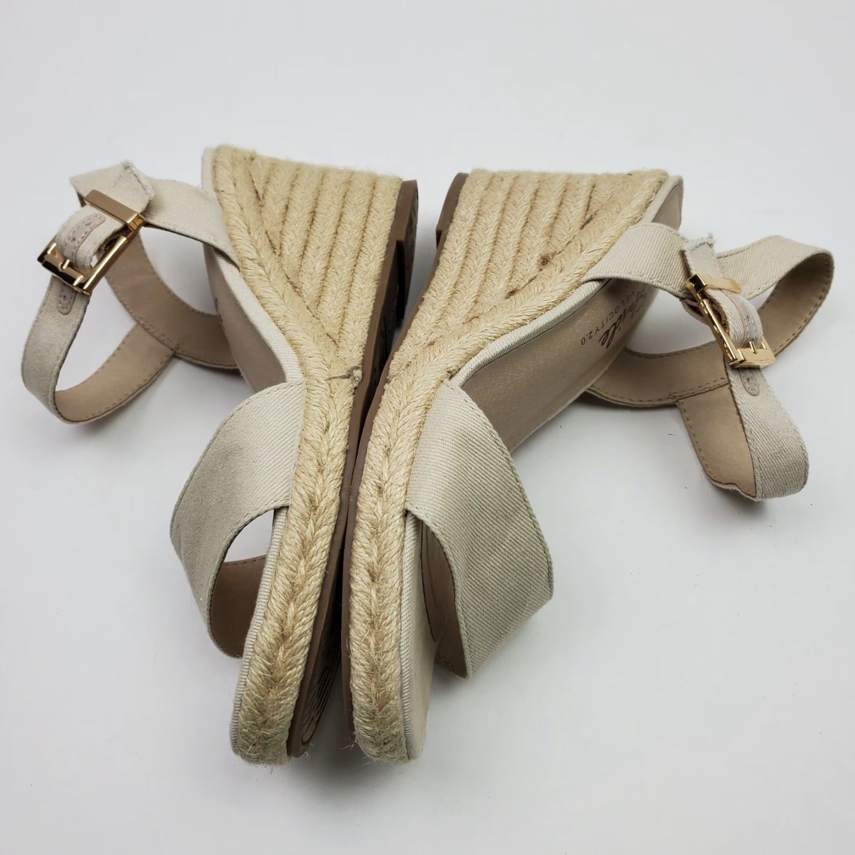 Vintage VINTAGE LifeStride Womens Wedge Sandals Espadrille Open Toe Brown Adjustable Strap 9.5US Size US 6.5 / IT 36.5 - 6 Thumbnail