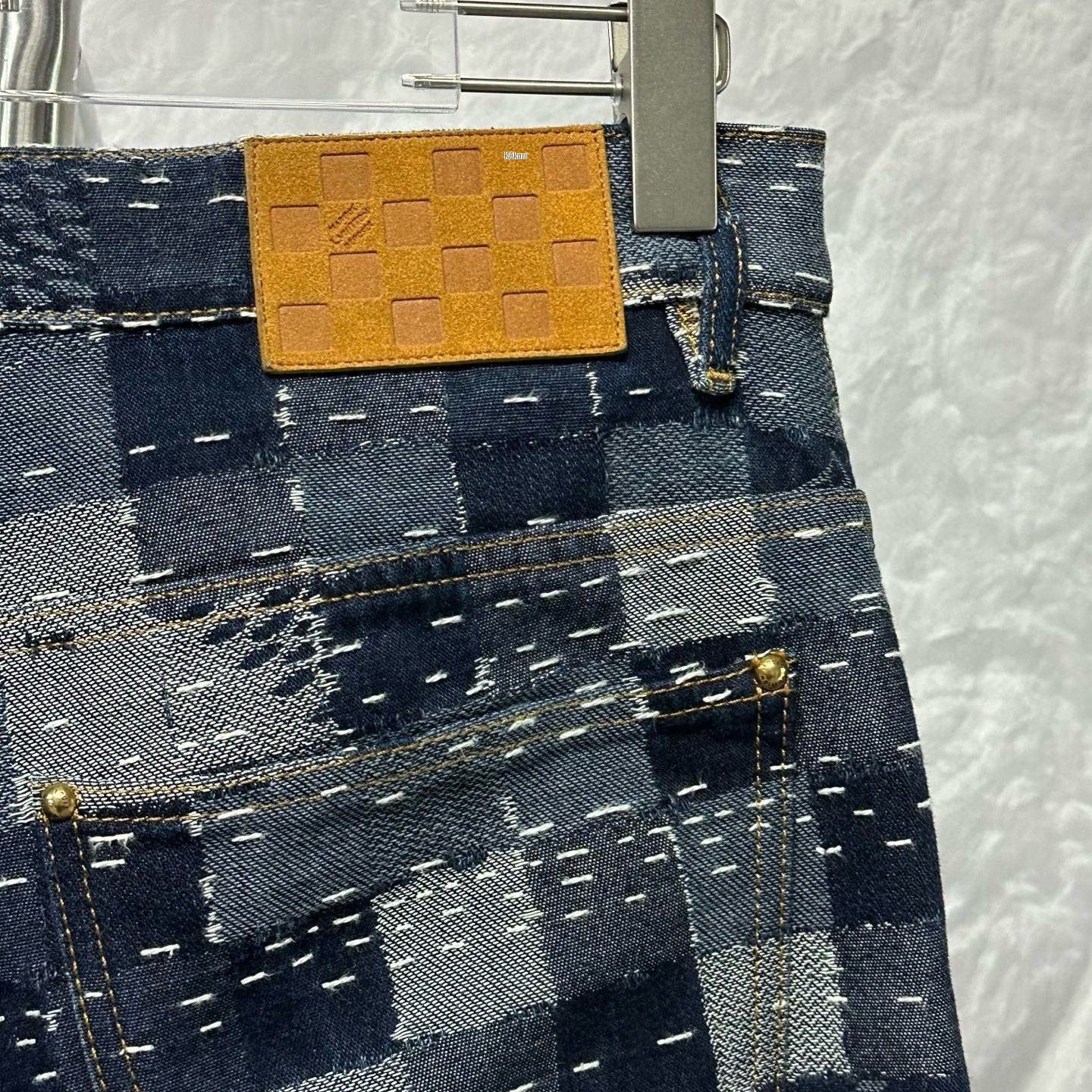 Louis Vuitton Louis Vuitton Nigo Checkered Embroidered Denim Pants Size US 30 / EU 46 - 4 Thumbnail