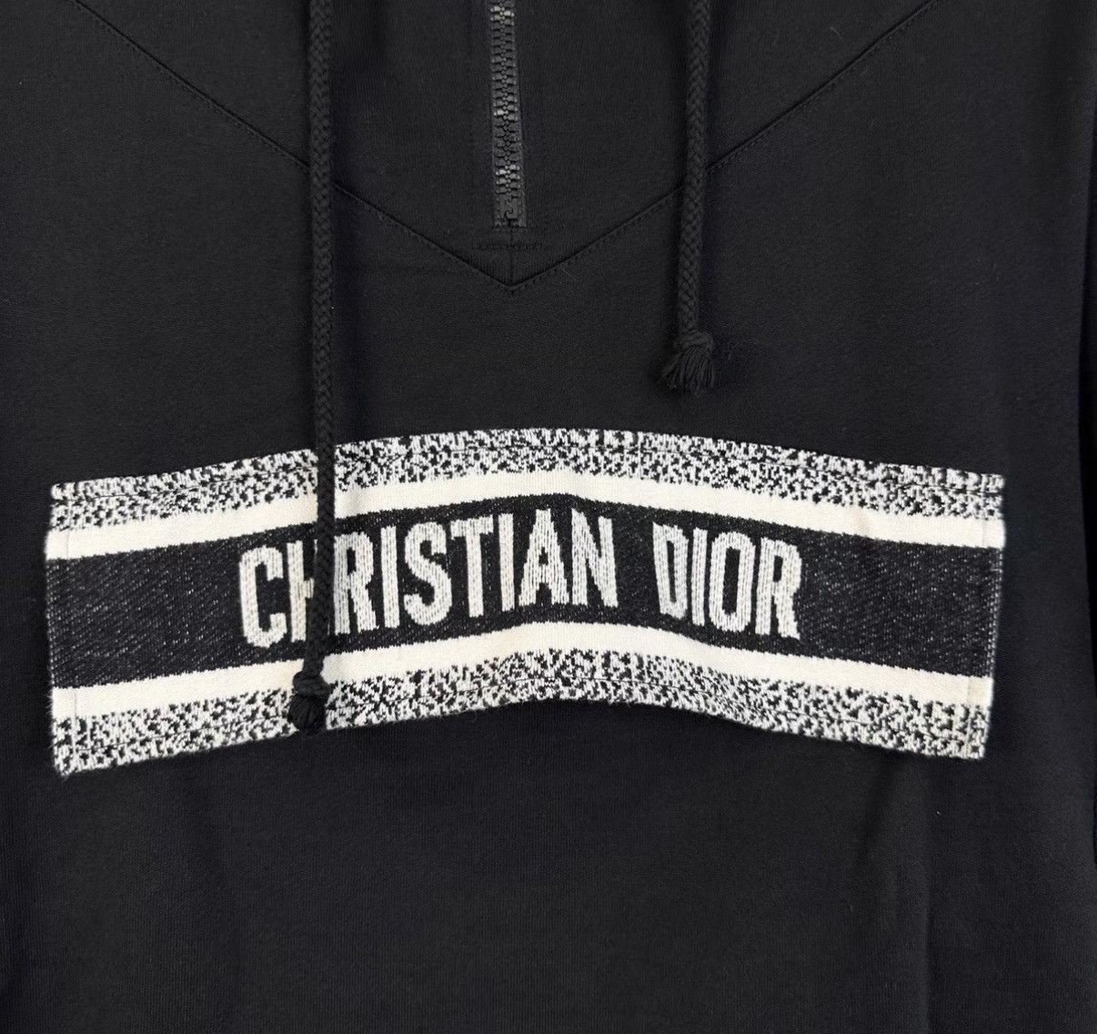 Dior Dior Black Chest Printed Logo Half-Zip Sweatshirt K12 Size US S / EU 44-46 / 1 - 6 Thumbnail