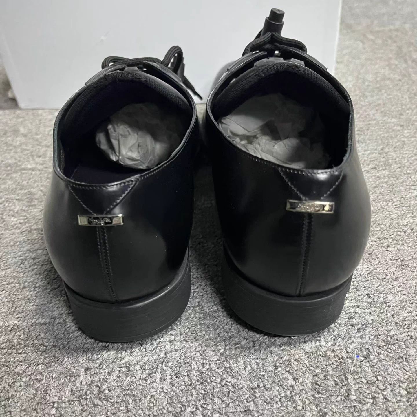 Louis Vuitton LV Black Cowhide Round Toe Lace-up Dress Shoes 7.5 Size US 7.5 / EU 40-41 - 5 Thumbnail