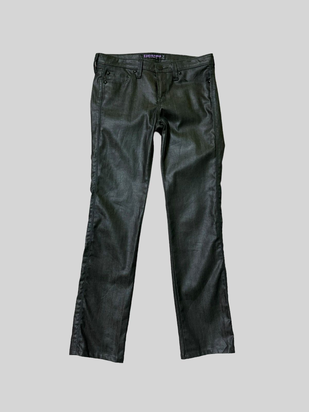 Designer × Japanese Brand × Vintage BACK NUMBER Rick Owens Style Waxed Low Rise Denim Size US 28 / EU 44 - 1 Thumbnail