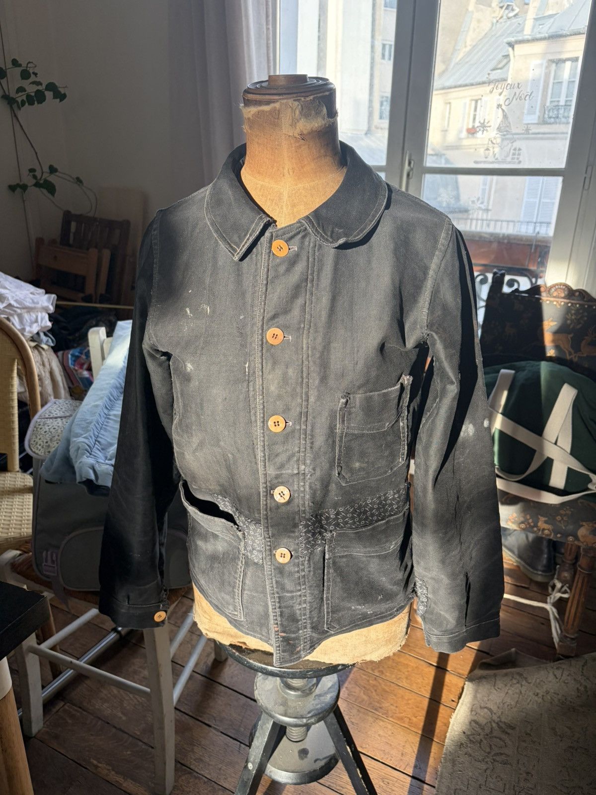 Moleskine Authentic antique French workwear jacket 1930s–1940s. Size US S / EU 44-46 / 1 - 1 Thumbnail