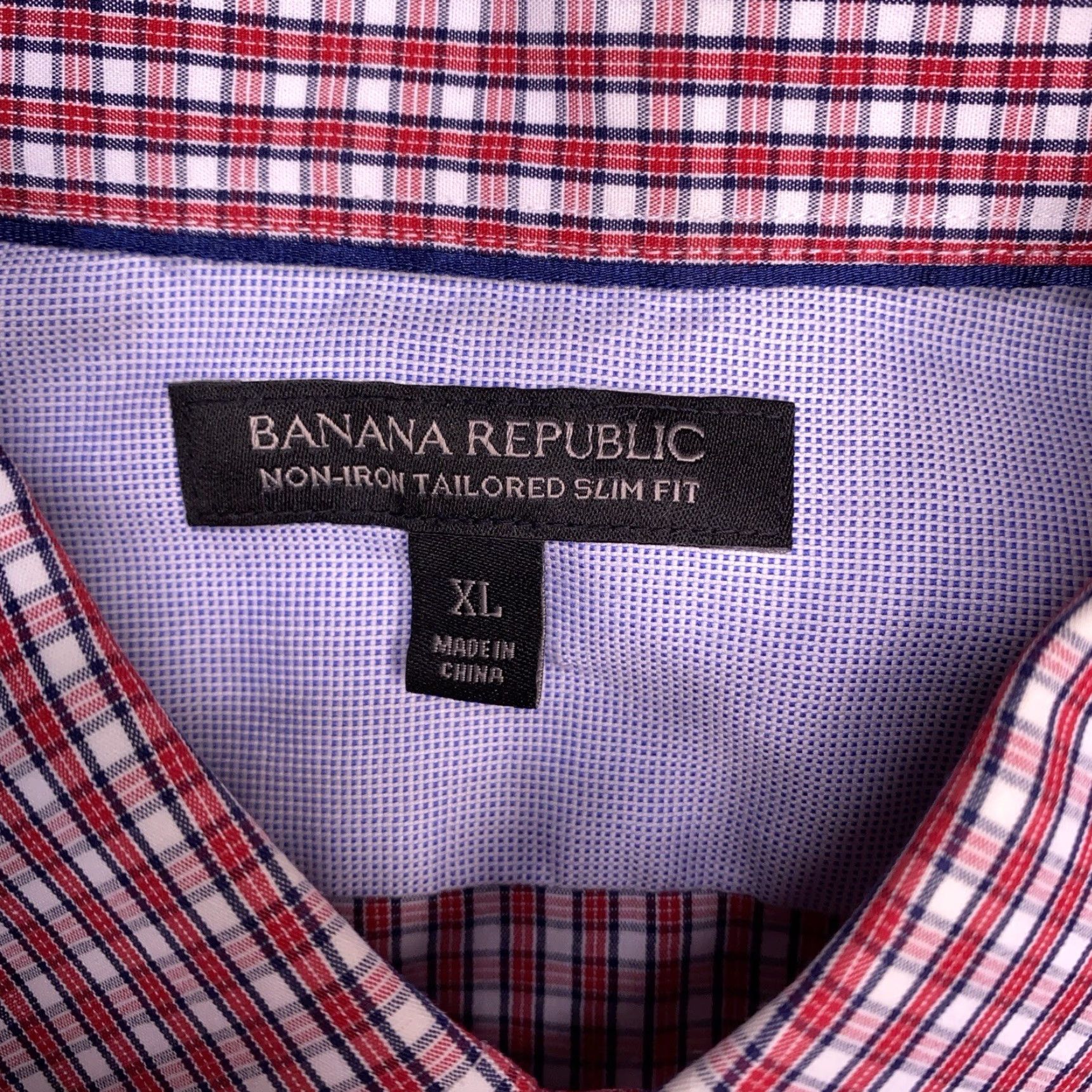 Banana Republic Banana Republic Non Iron Slim Fit Shirt Mens XL Red Plaid Button Up Shirt Size US XL / EU 56 / 4 - 5 Thumbnail
