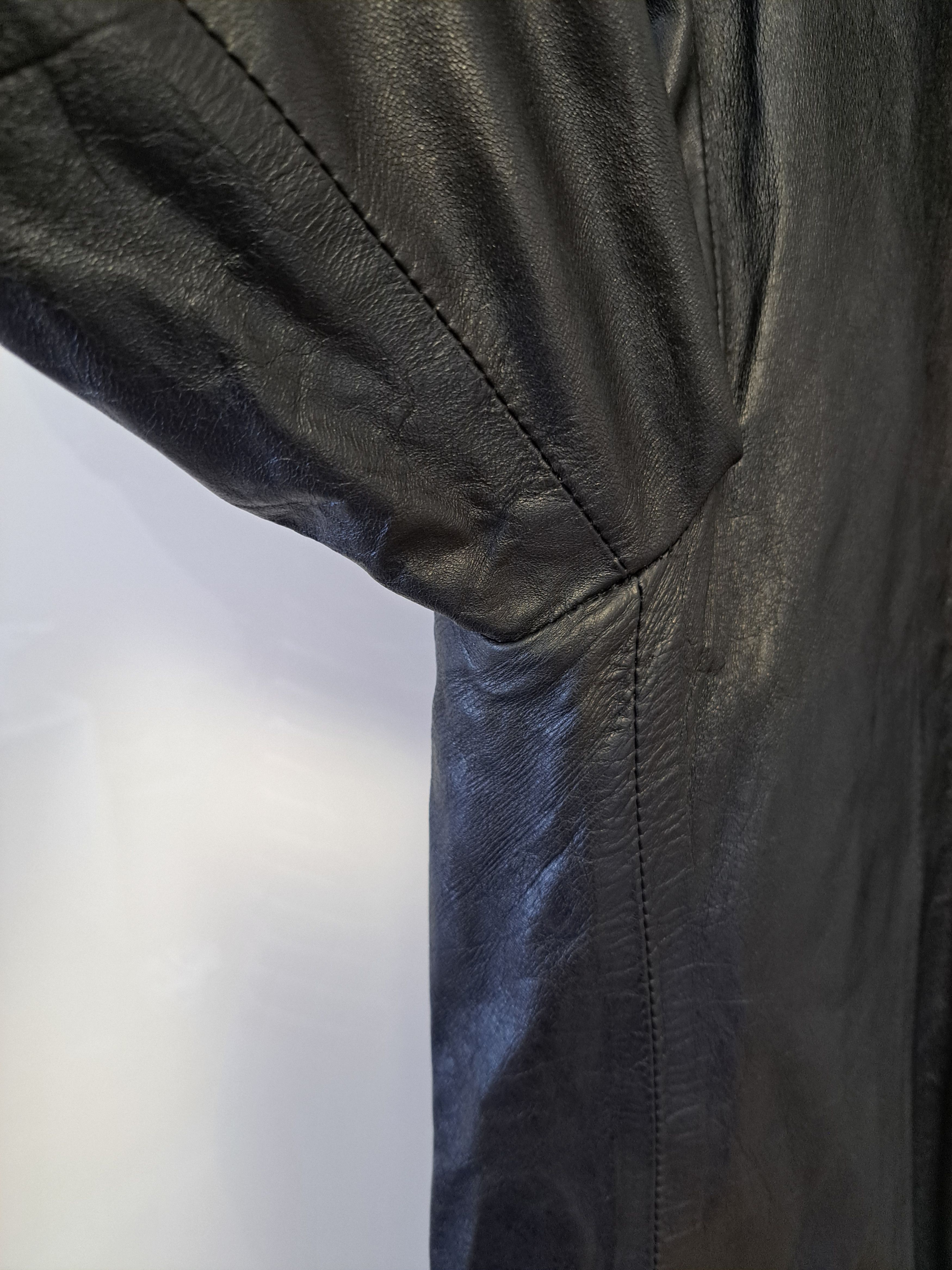 Genuine Leather Vintage blac leather jacket Hollies Stockholm, L size Size US L / EU 52-54 / 3 - 11 Thumbnail