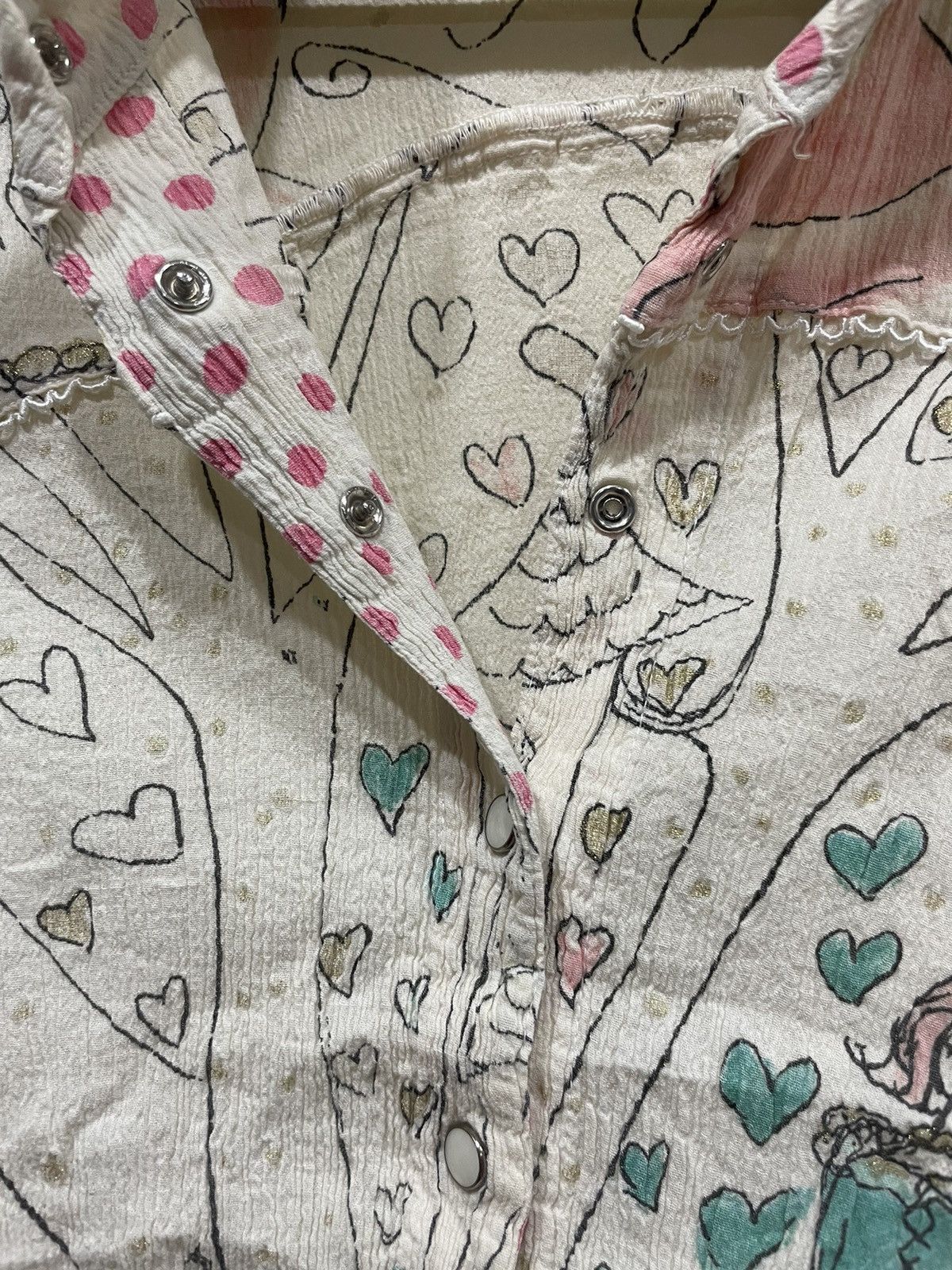 Japanese Brand × Tsumori Chisato × Vintage Tsumori Chisato Snap Button Crepe Blouse Size M / US 6-8 / IT 42-44 - 5 Thumbnail