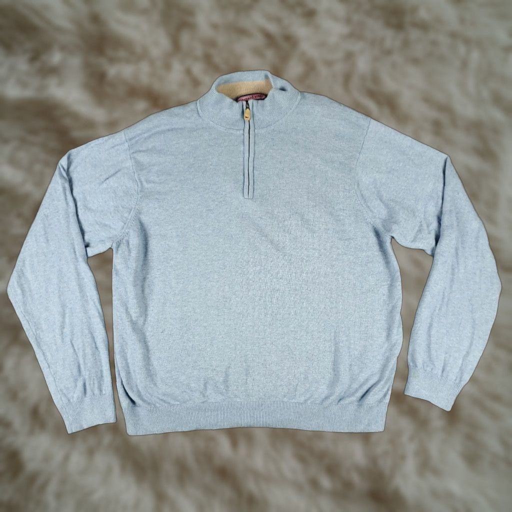 Vineyard Vines VINEYARD VINES Sweater Mens XL Blue 1/4 Zip Pullover Knit Long Sleeve Regular Fit Size US XL / EU 56 / 4 - 1 Thumbnail